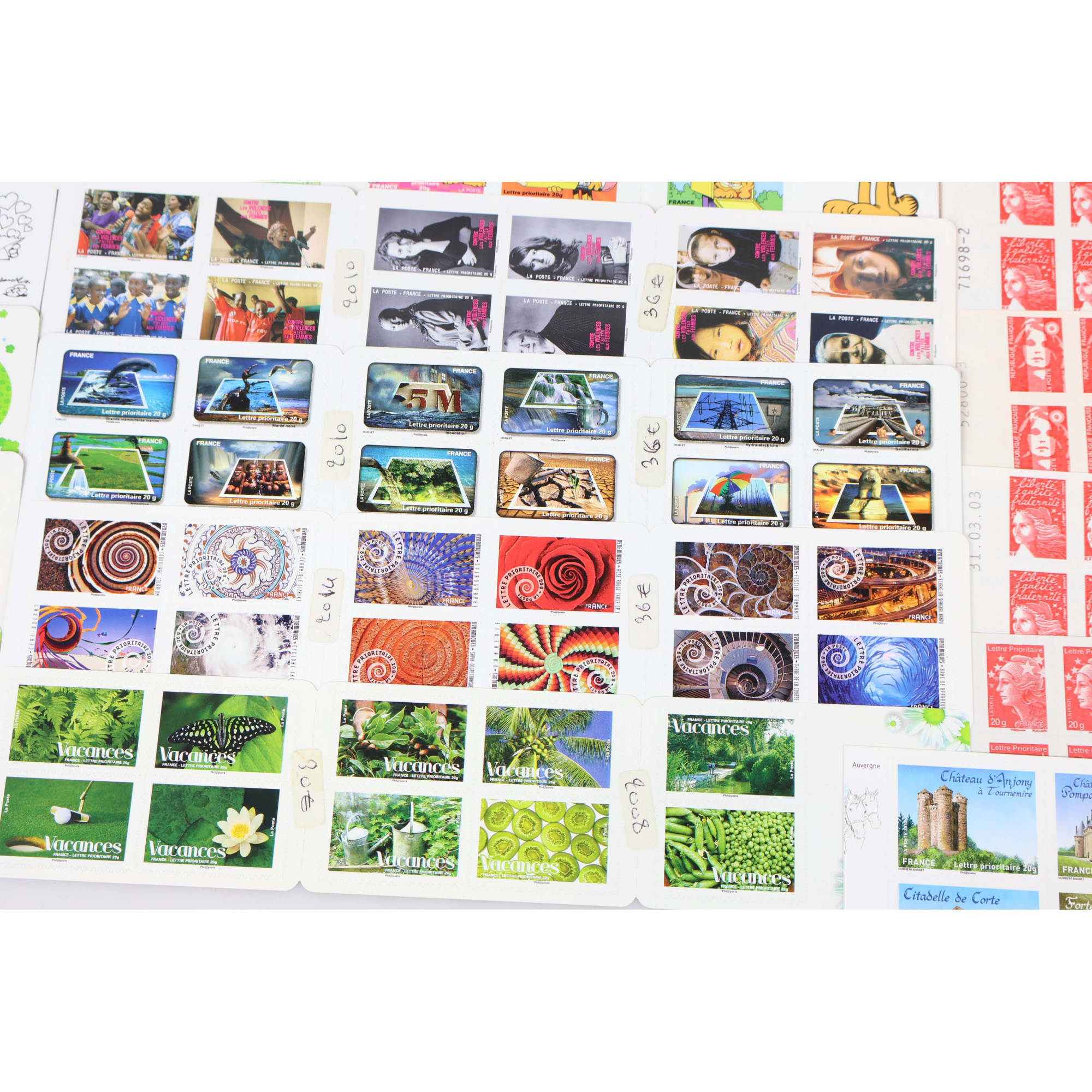 LOT DE CARNETS AUTOADHÉSIFS, 500 TIMBRES POSTE LETTRES 20G POUR AFFRANCHISSEMENT