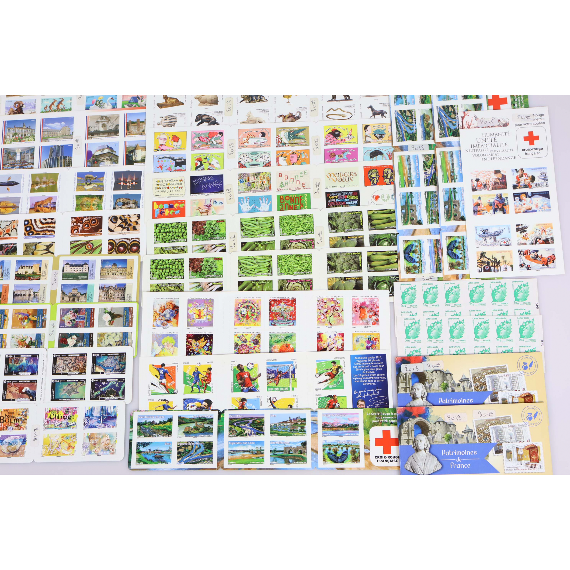 LOT DE CARNETS AUTOADHÉSIFS 500 TIMBRES LETTRES VERTES 20G POUR AFFRANCHISSEMENT