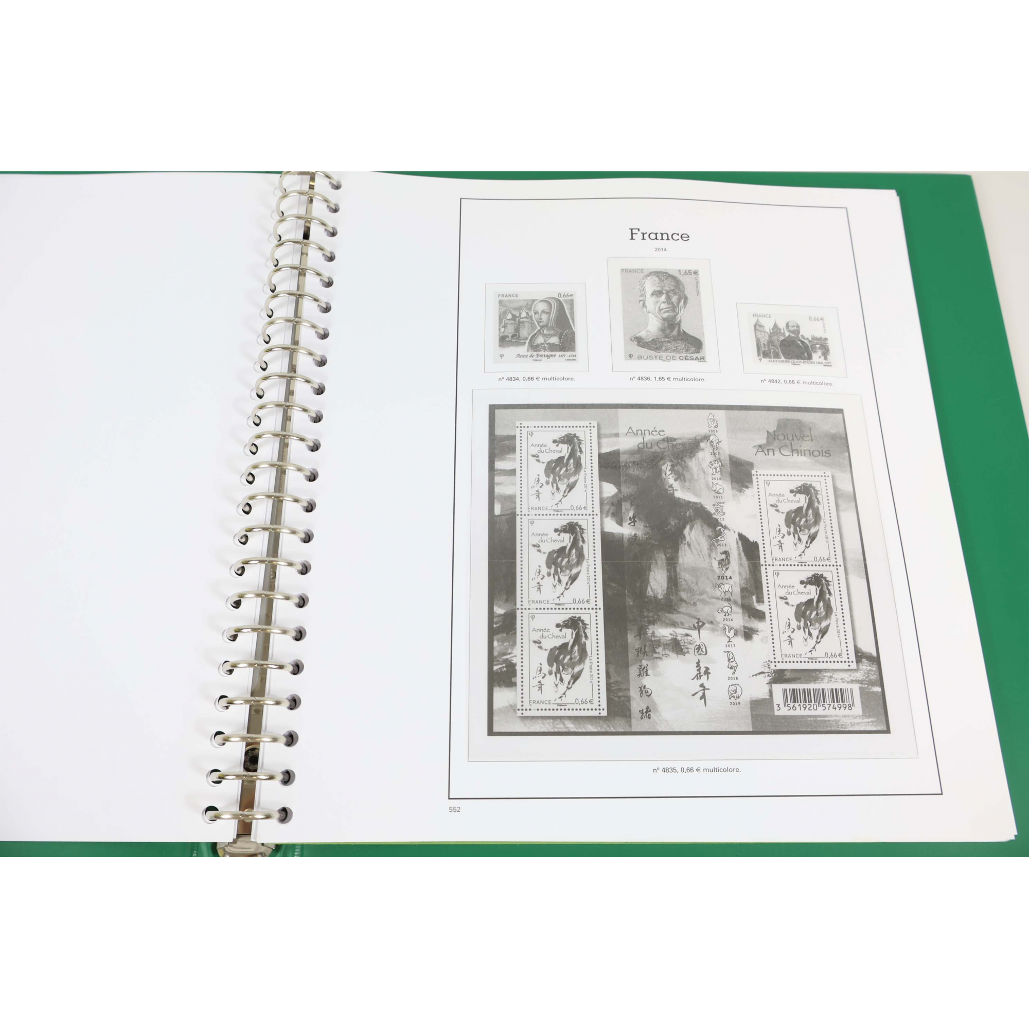 ALBUM YVERT ET TELLIER SUPRA POUR RANGER UNE COLLECTION TIMBRES FRANCE DE 2014