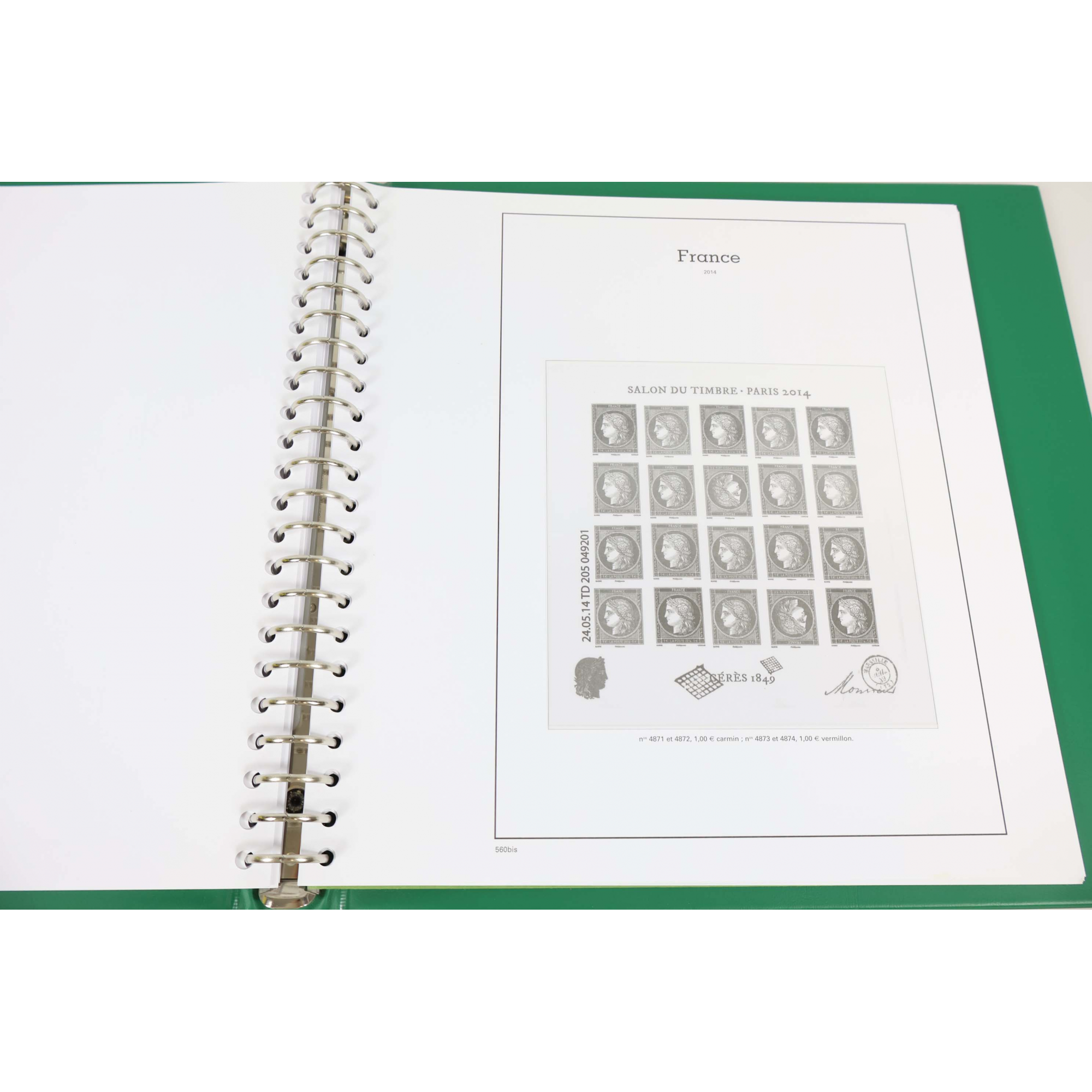 ALBUM YVERT ET TELLIER SUPRA POUR RANGER UNE COLLECTION TIMBRES FRANCE DE 2014