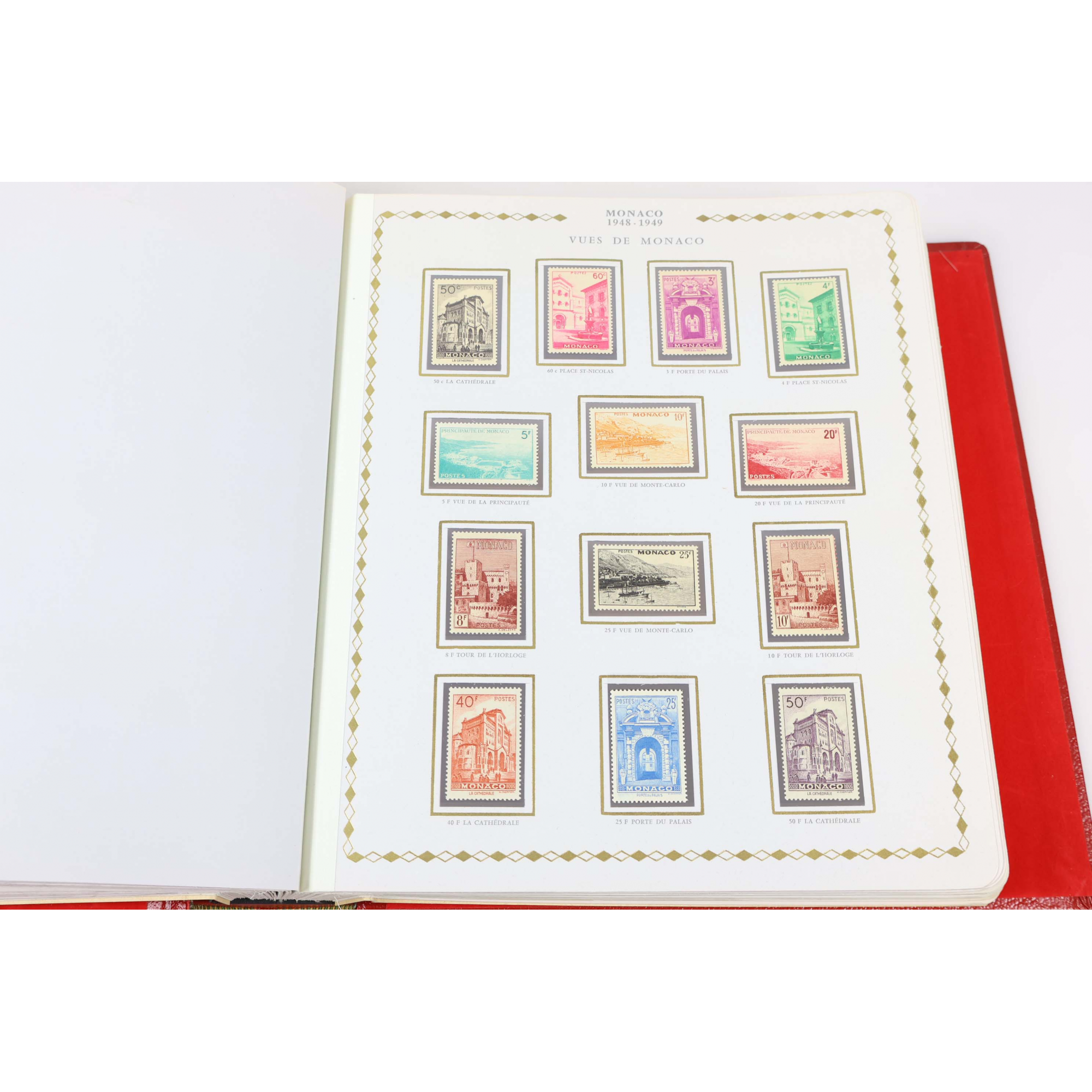 COLLECTION DE MONACO DE 1901 À 1960 TIMBRES NEUFS ALBUM HAUT DE GAMME PRINCESSE