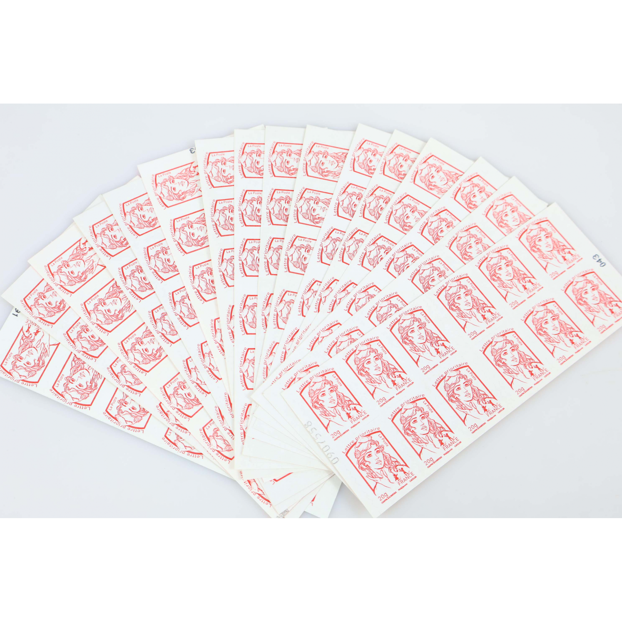 LOT DE 16 CARNETS DE 12 TIMBRES FRANCE AUTOADHÉSIFS POUR AFFRANCHIR LETTRE 20g