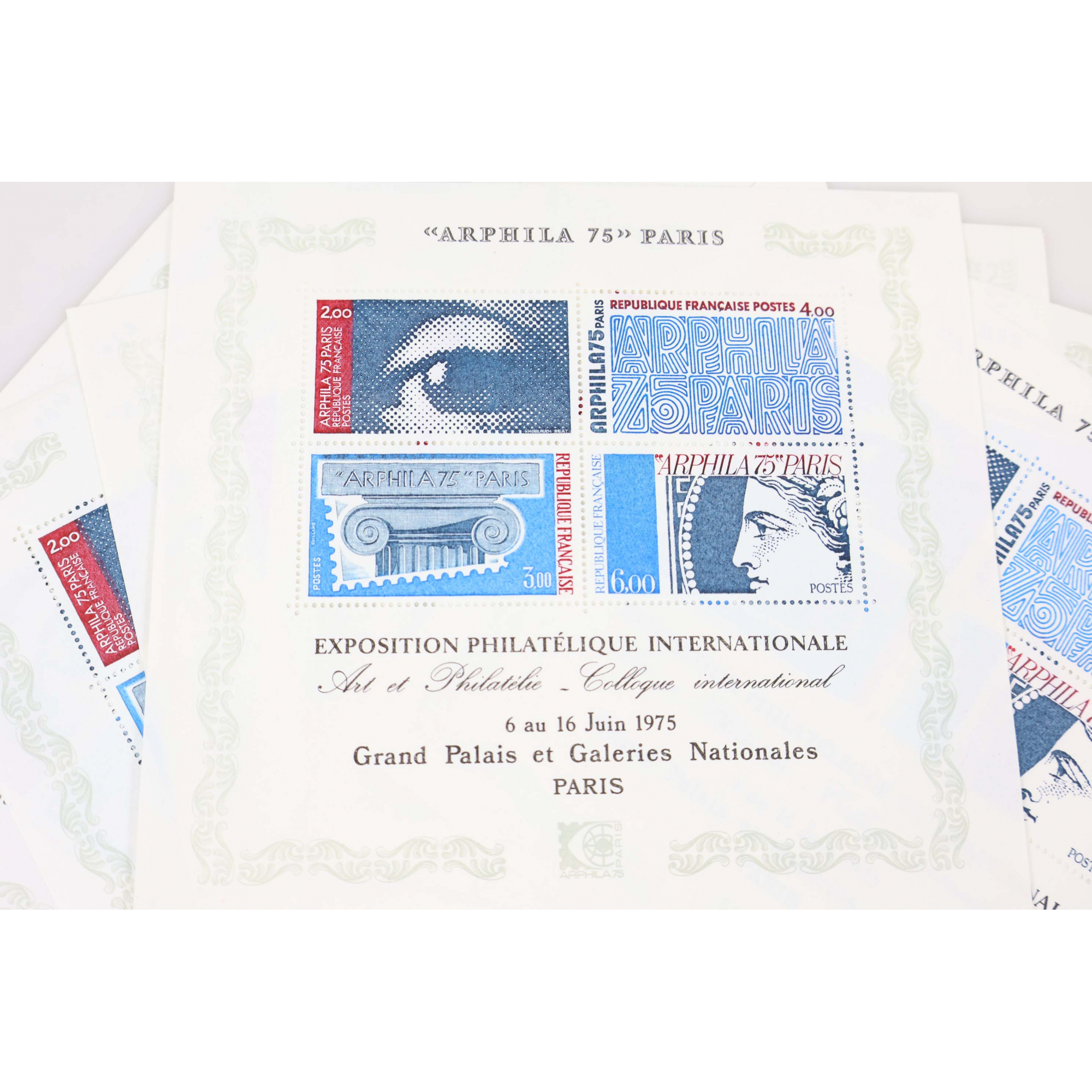 LOT 15 BLOCS N° 7 ARPHILA 75 PARIS, TIMBRES NEUFS** FRANCS VALEUR FACIALE 34.30€