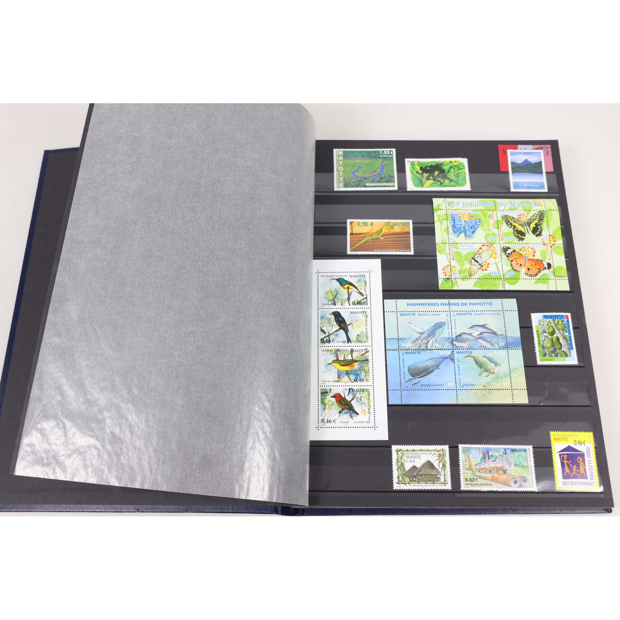 COLLECTION DE MAYOTTE DE 2002 À 2011, TIMBRES NEUFS** DANS ALBUM