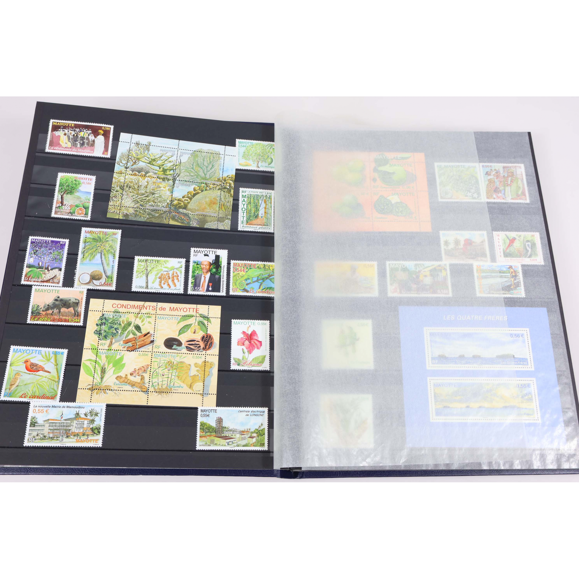 COLLECTION DE MAYOTTE DE 2002 À 2011, TIMBRES NEUFS** DANS ALBUM