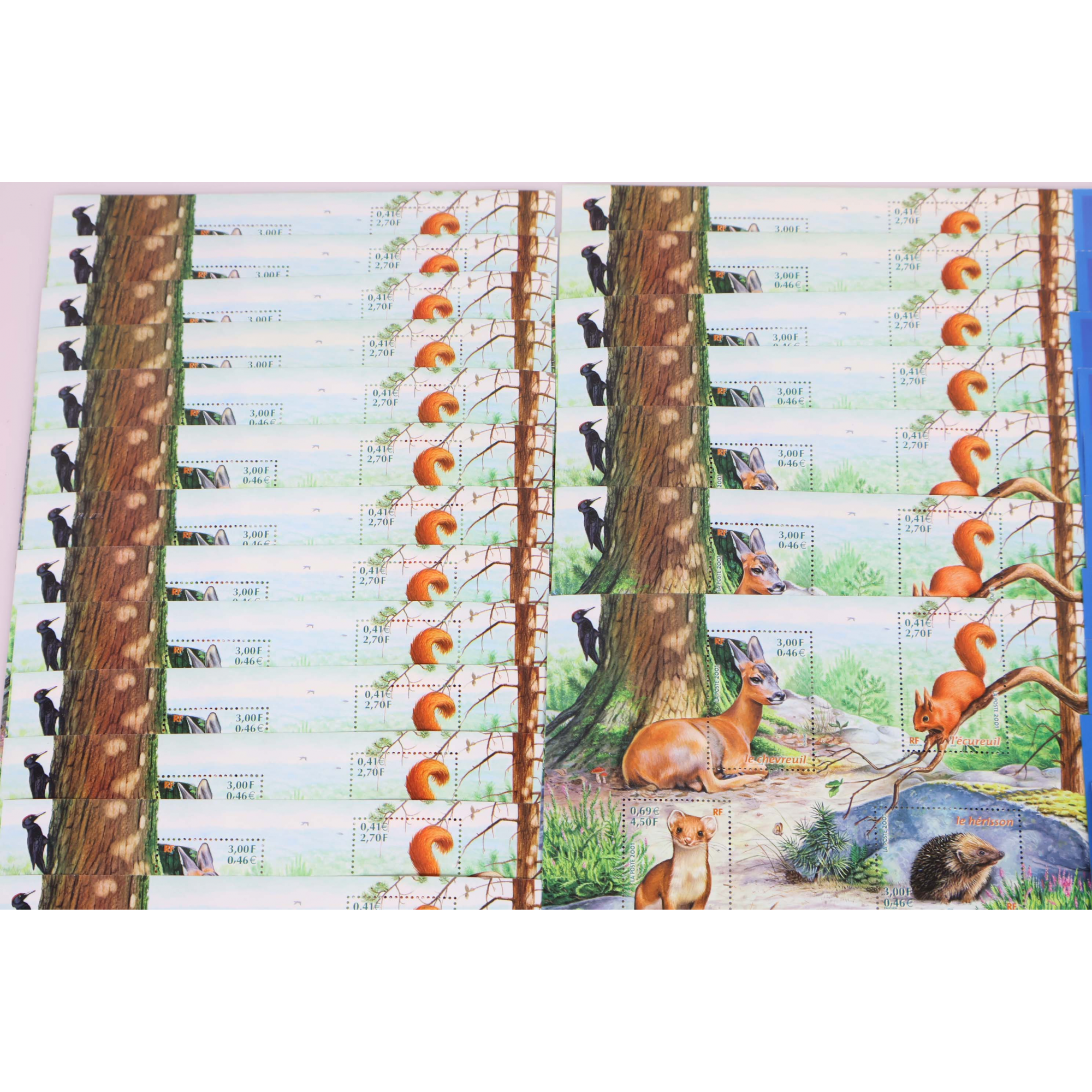 LOT DE BLOCS-FEUILLETS DE FRANCE THEME "ANIMAUX" TIMBRES NEUFS** FACIALE 101€