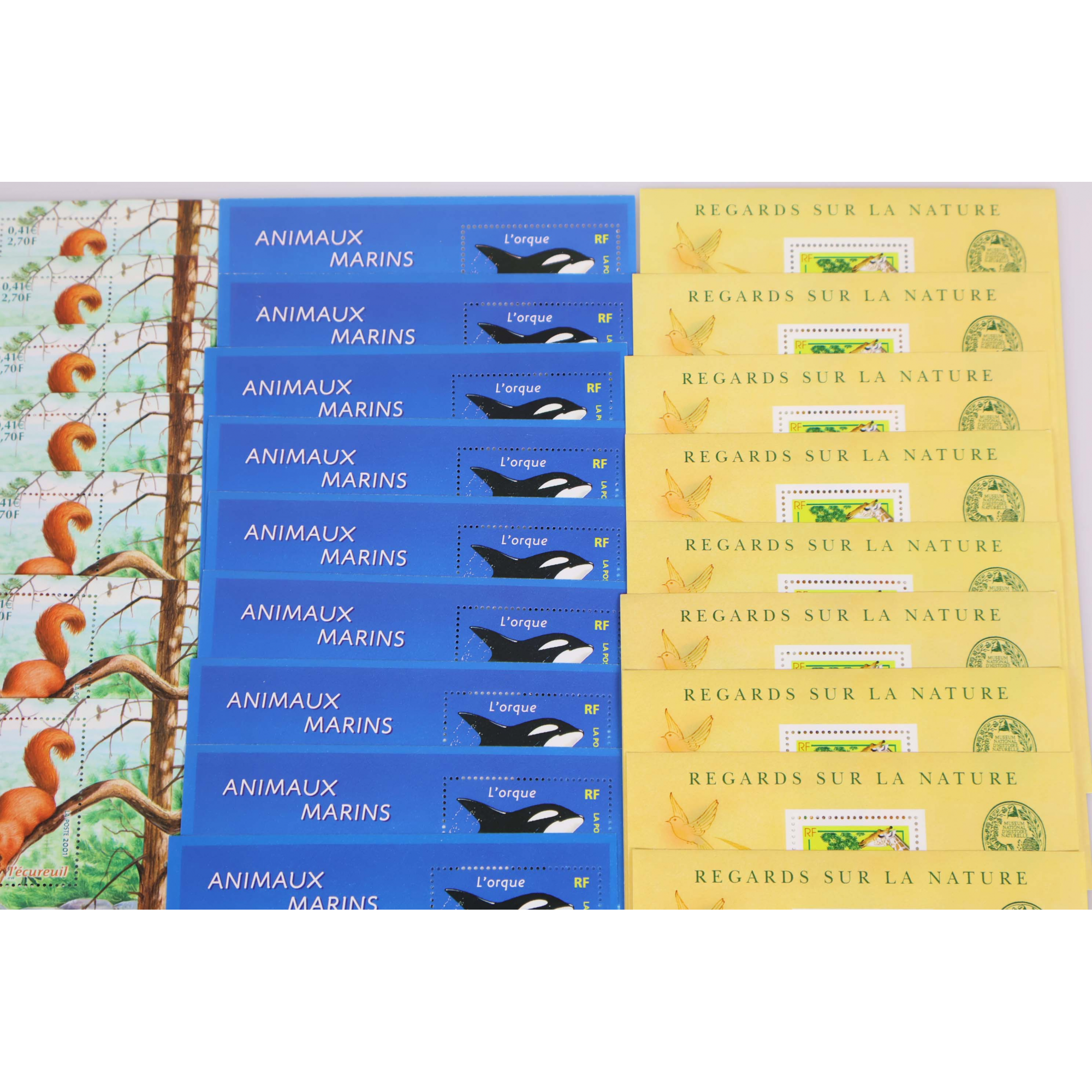 LOT DE BLOCS-FEUILLETS DE FRANCE THEME "ANIMAUX" TIMBRES NEUFS** FACIALE 101€