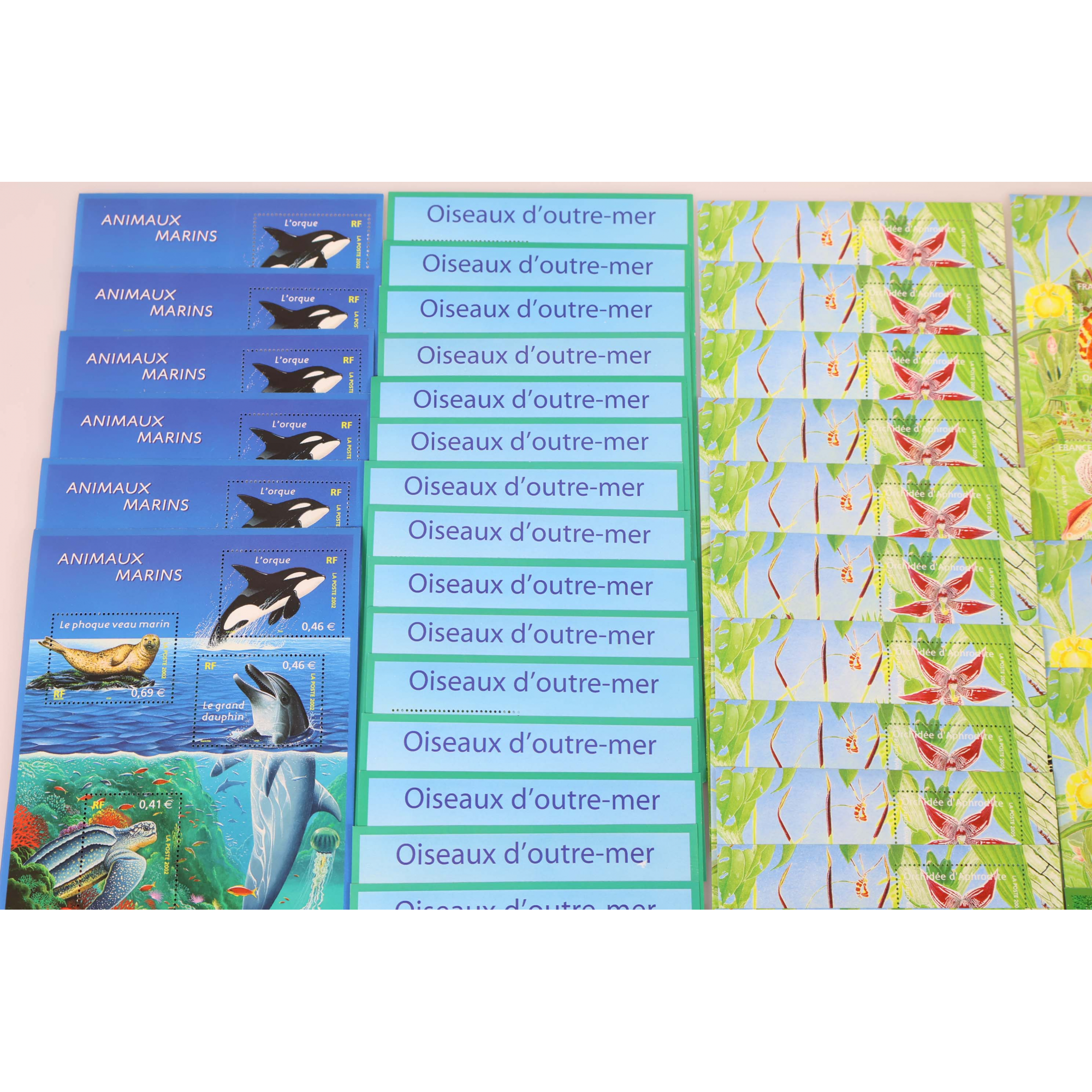 LOT DE BLOCS-FEUILLETS DE FRANCE THEME "ANIMAUX" TIMBRES NEUFS** FACIALE 102€