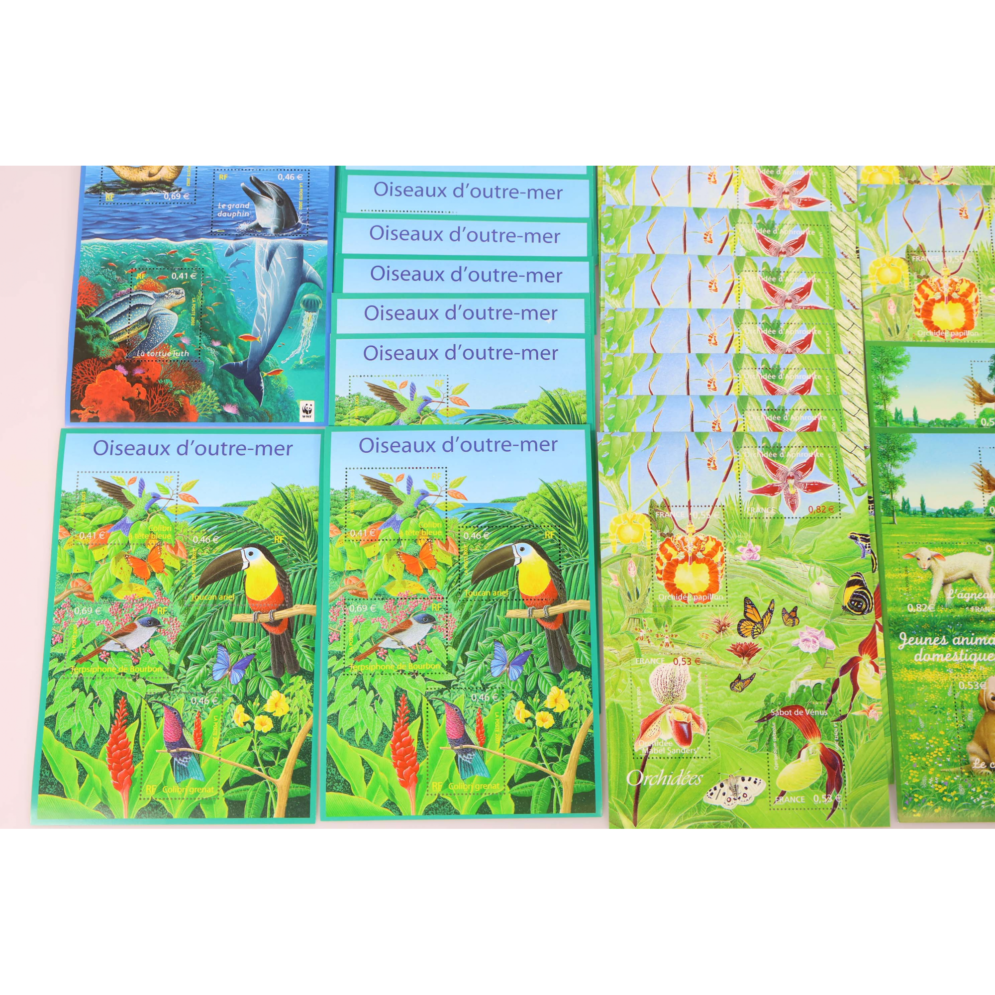 LOT DE BLOCS-FEUILLETS DE FRANCE THEME "ANIMAUX" TIMBRES NEUFS** FACIALE 102€