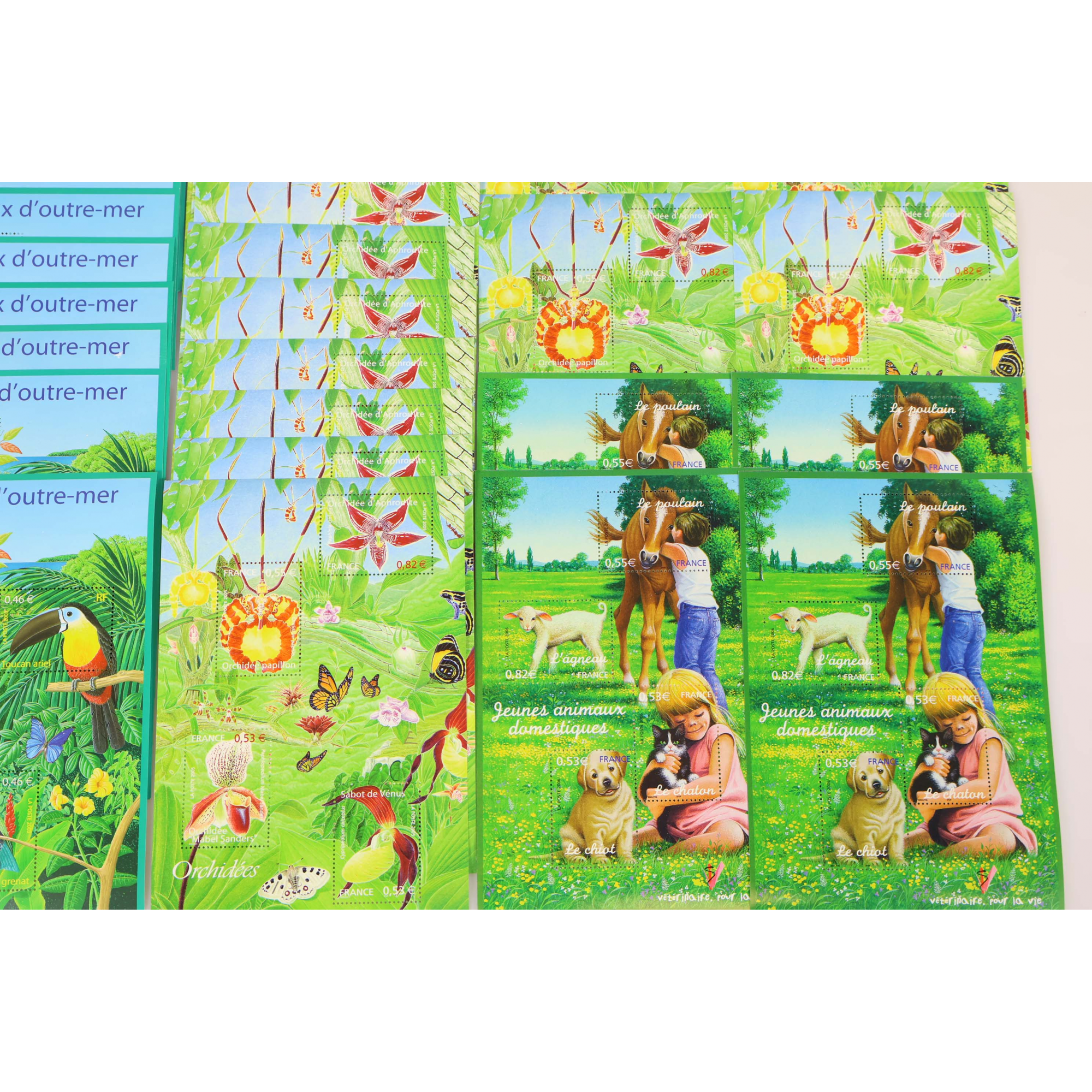 LOT DE BLOCS-FEUILLETS DE FRANCE THEME "ANIMAUX" TIMBRES NEUFS** FACIALE 102€