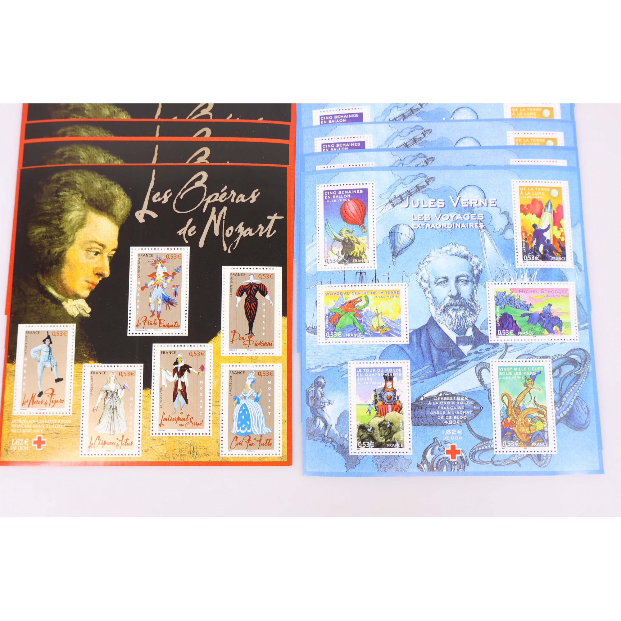 LOT DE 28 BLOCS-FEUILLETS DE FRANCE 6 × 0.53€ TIMBRES NEUFS** FACIALE 89€