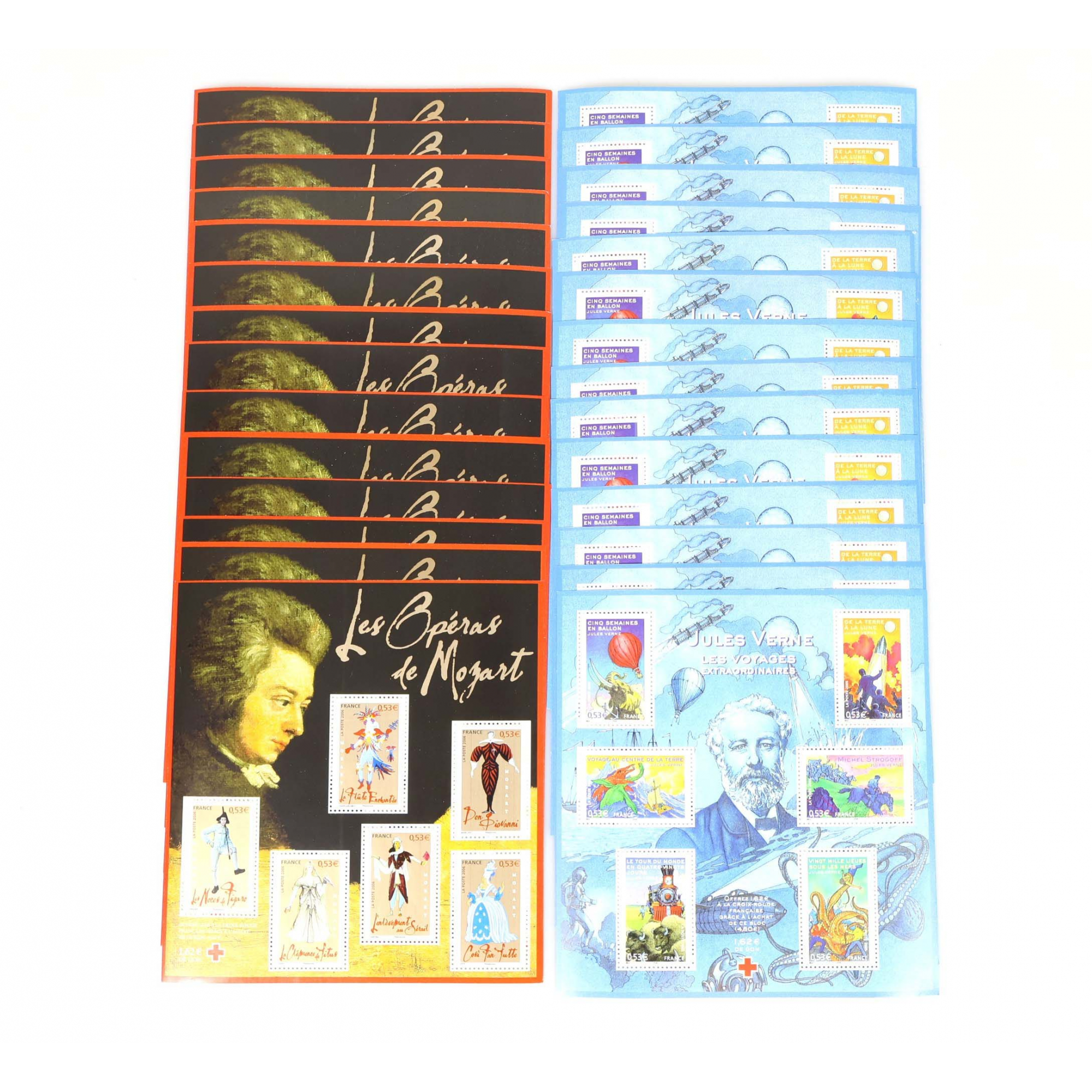 LOT DE 28 BLOCS-FEUILLETS DE FRANCE 6 × 0.53€ TIMBRES NEUFS** FACIALE 89€