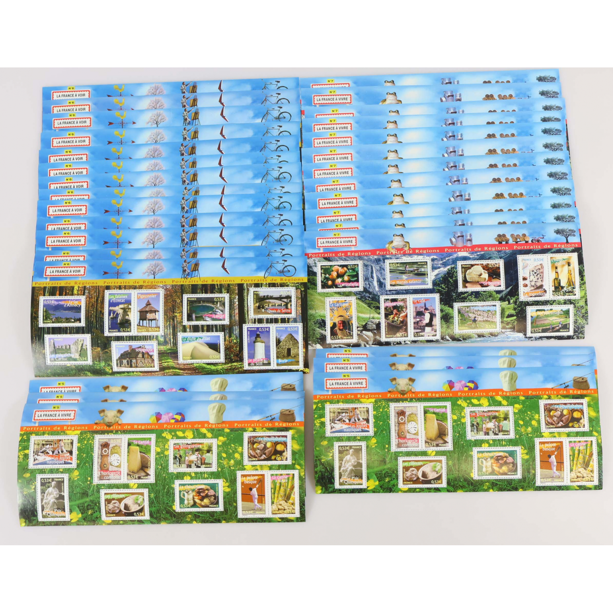 LOT DE 31 BLOCS-FEUILLETS DE FRANCE 10 × 0.53€ TIMBRES NEUFS** FACIALE 164€
