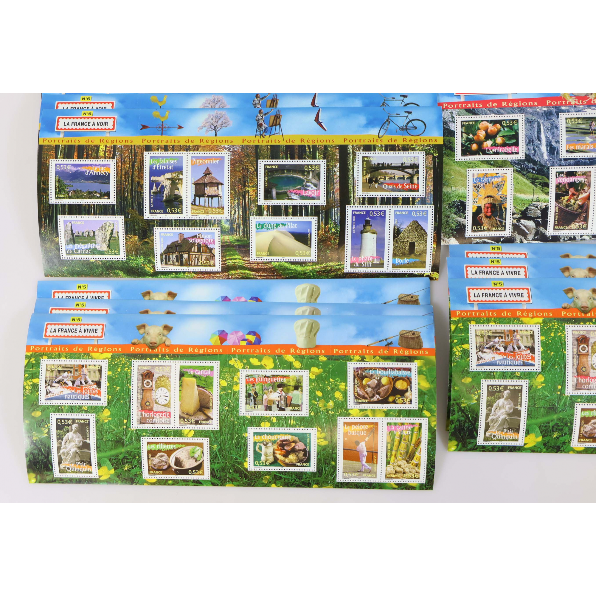 LOT DE 31 BLOCS-FEUILLETS DE FRANCE 10 × 0.53€ TIMBRES NEUFS** FACIALE 164€