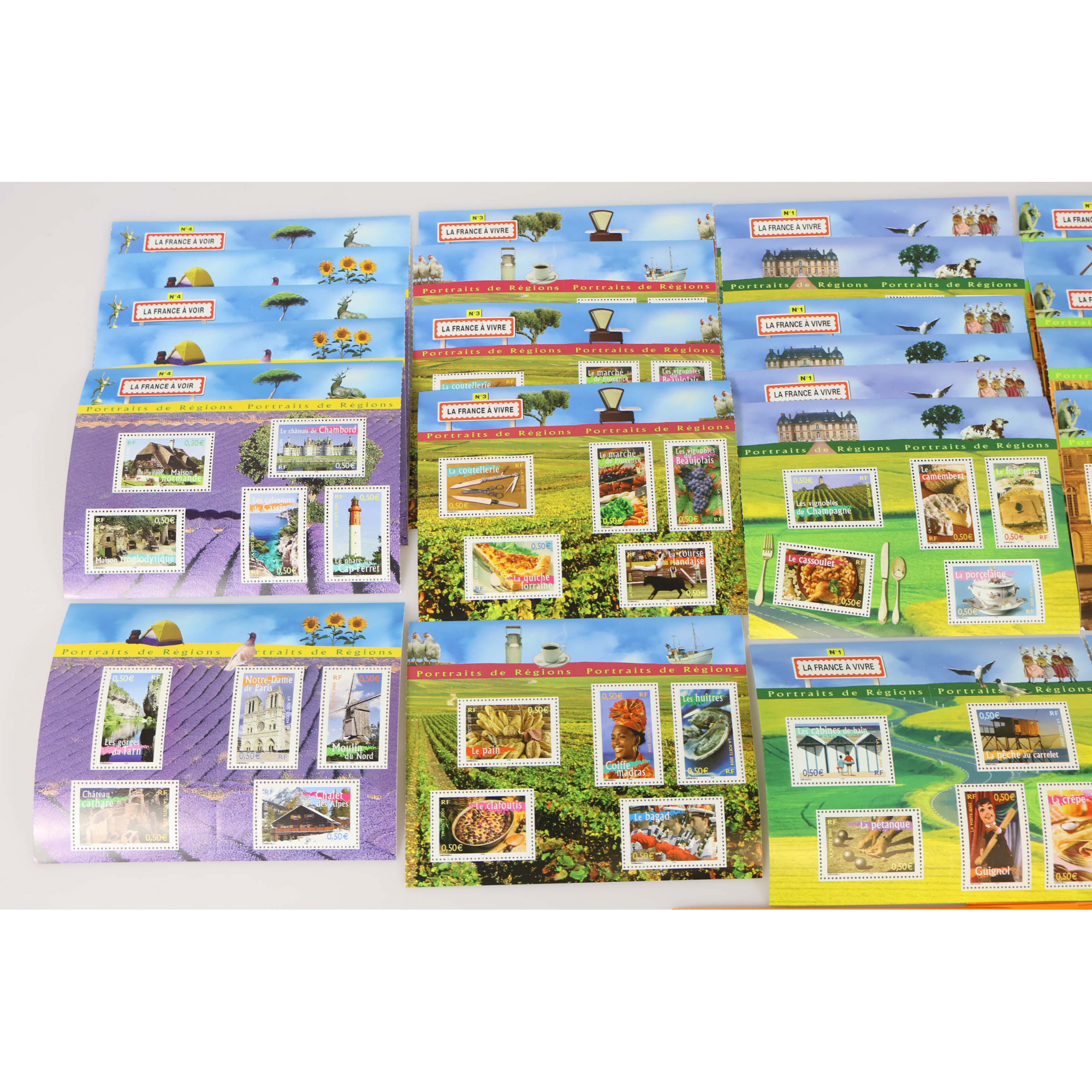 LOT DE 51 BLOCS-FEUILLETS DE FRANCE 5 × 0.5€ TIMBRES NEUFS** FACIALE 127€