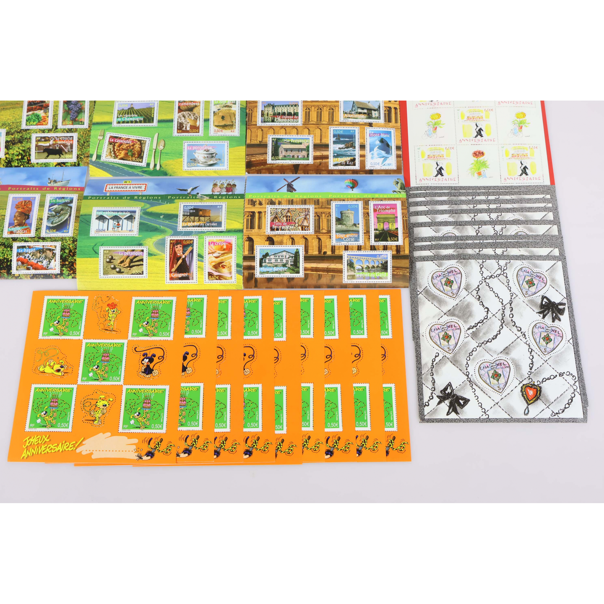 LOT DE 51 BLOCS-FEUILLETS DE FRANCE 5 × 0.5€ TIMBRES NEUFS** FACIALE 127€