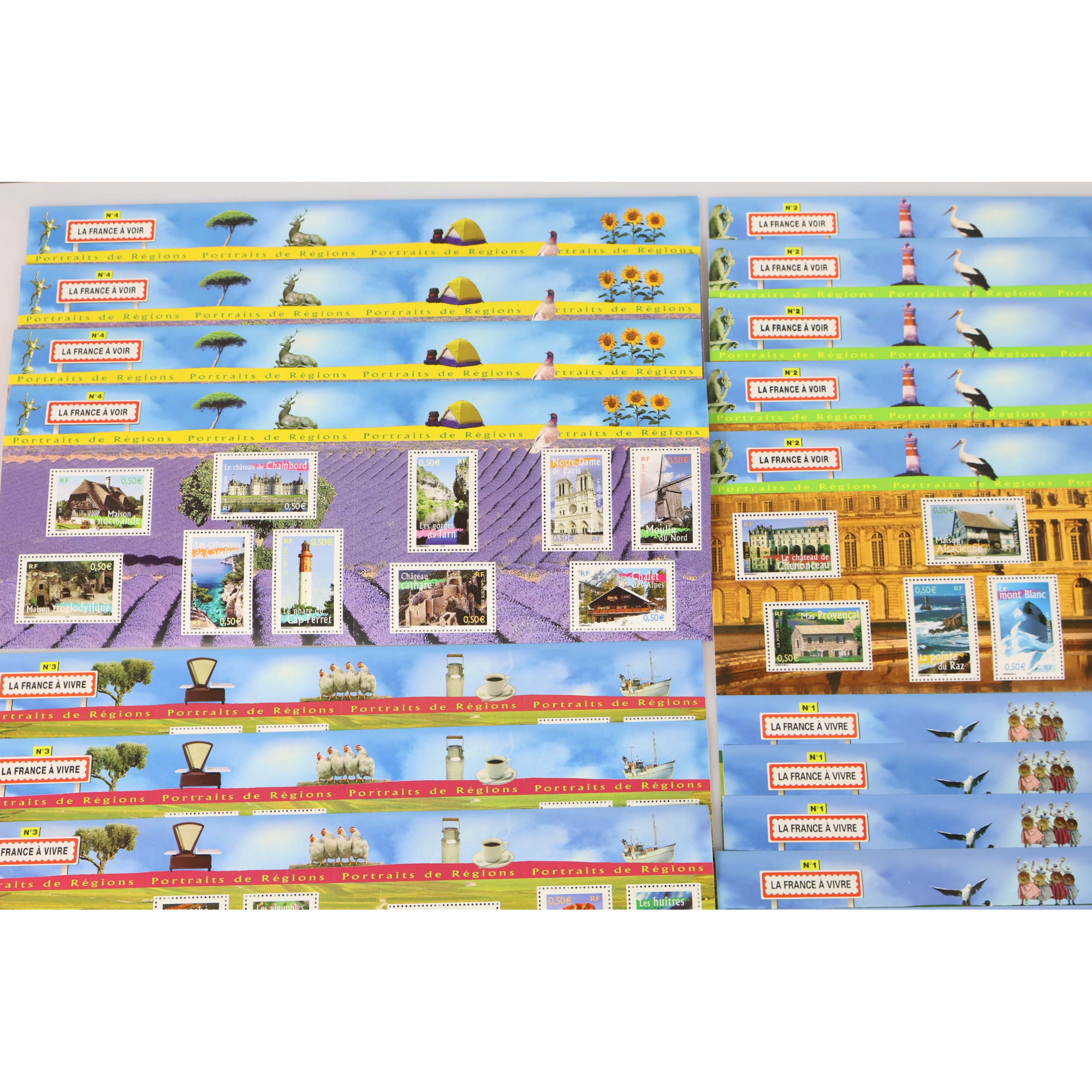 LOT DE 39 BLOCS-FEUILLETS DE FRANCE 10 × 0.5€ TIMBRES NEUFS** FACIALE 195€