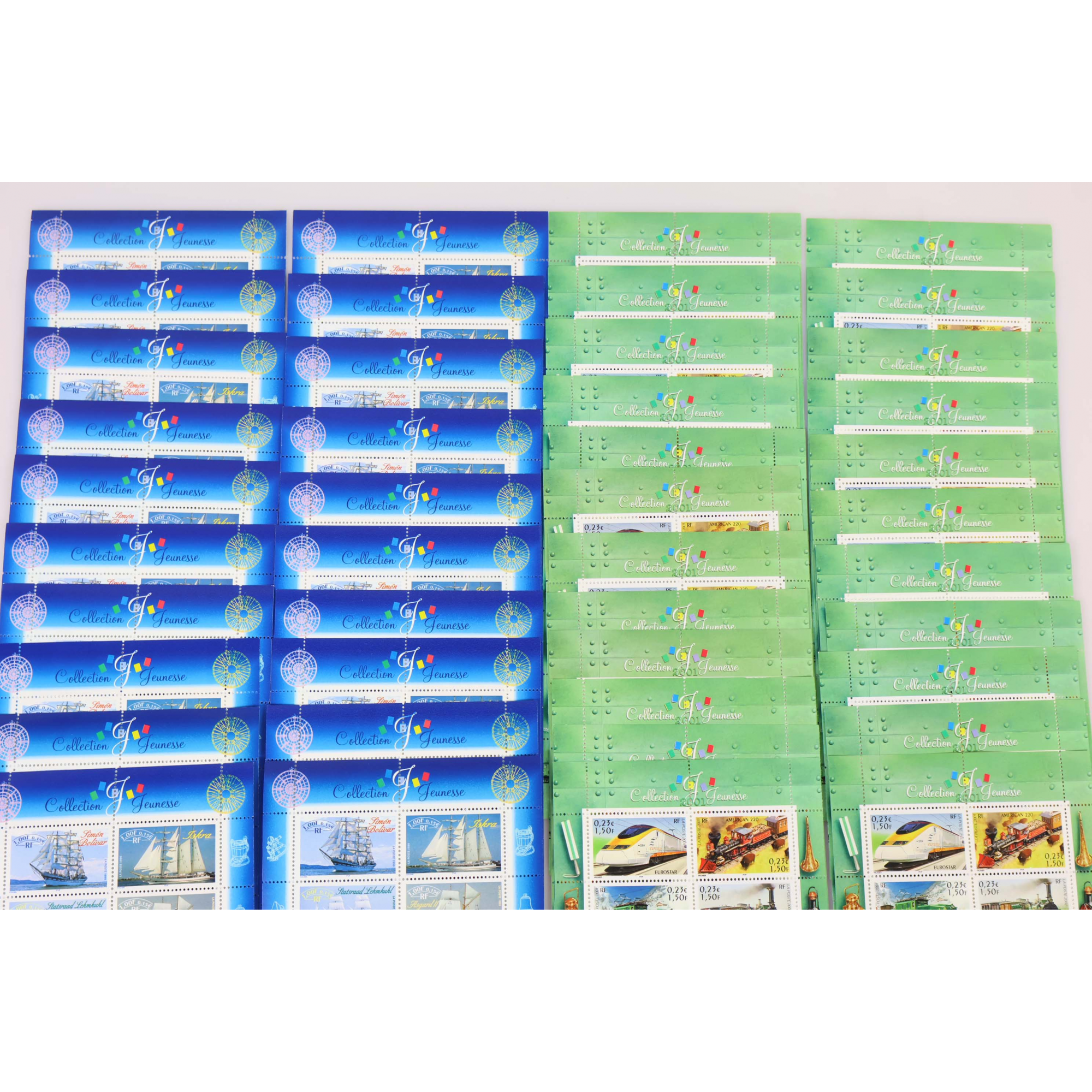 LOT DE 43 BLOCS-FEUILLETS DE FRANCE COLLECTION JEUNESSE TIMBRES NEUFS FACIALE 82€