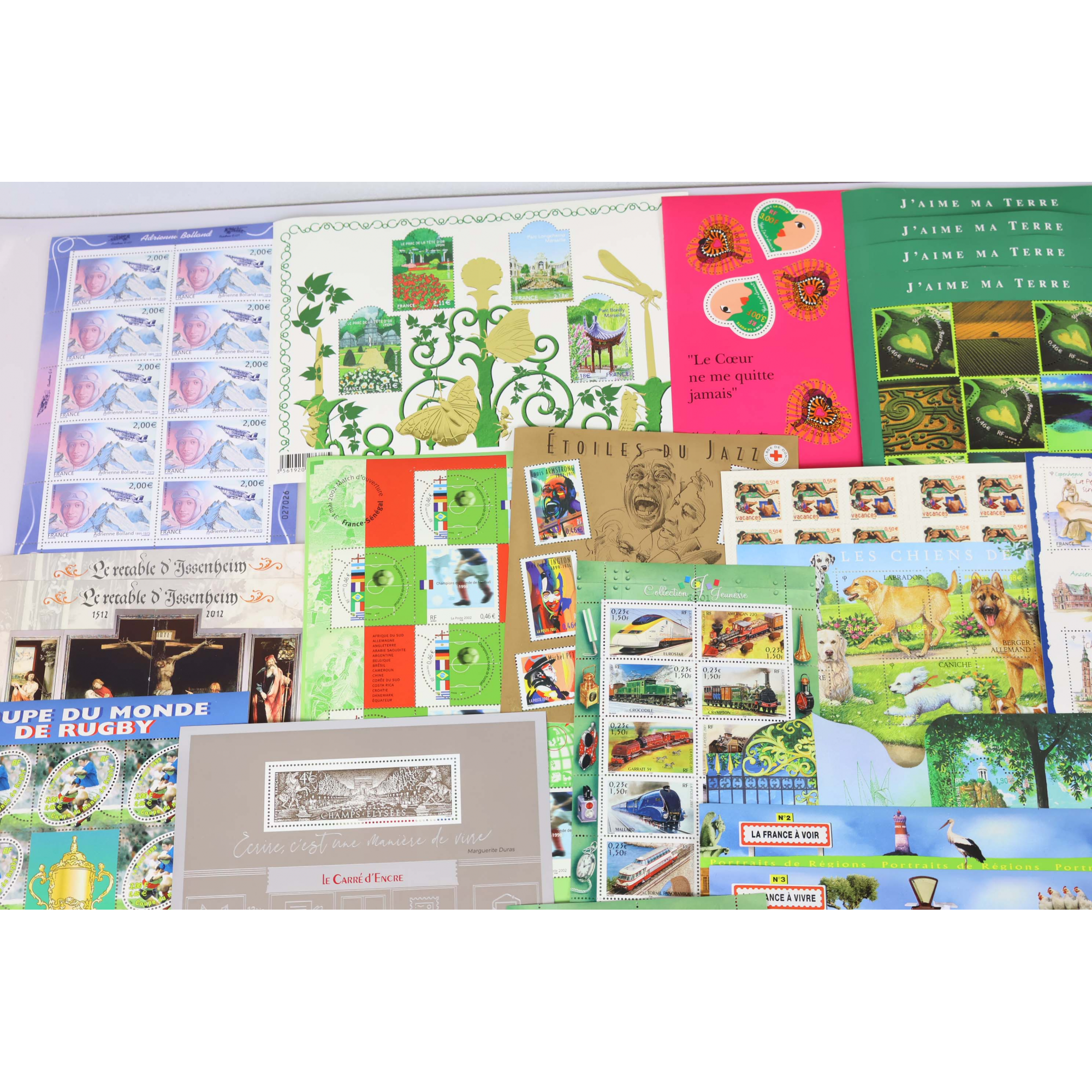 LOT DE BLOCS FEUILLETS / CARNETS TIMBRES EN EUROS AVEC DEFAUTS, FACIALE 327€