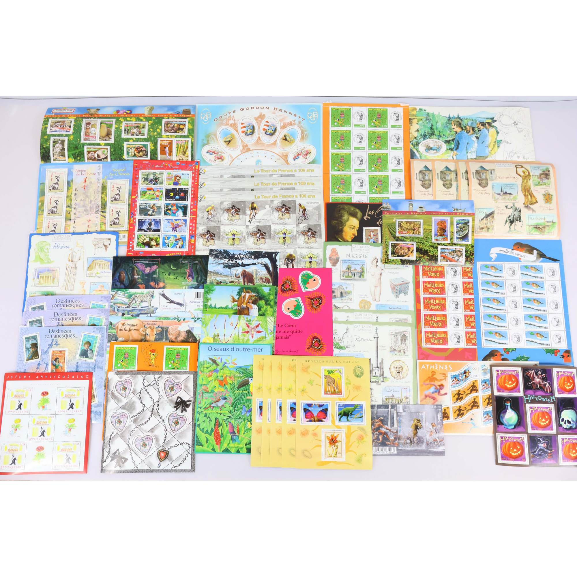 LOT DE BLOCS FEUILLETS / CARNETS TIMBRES EN EUROS AVEC DEFAUTS, FACIALE 327€