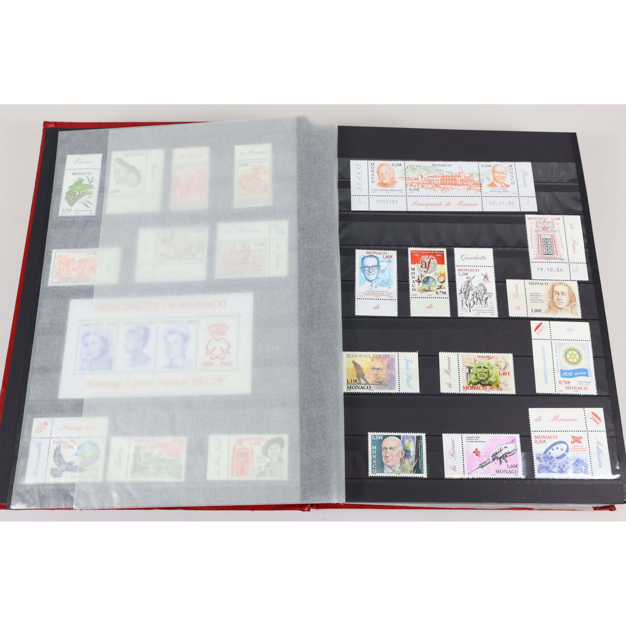 COLLECTION MONACO DE 2002 A 2021 TIMBRES NEUFS** BORD DE FEUILLE FACIALE ÉLEVÉE