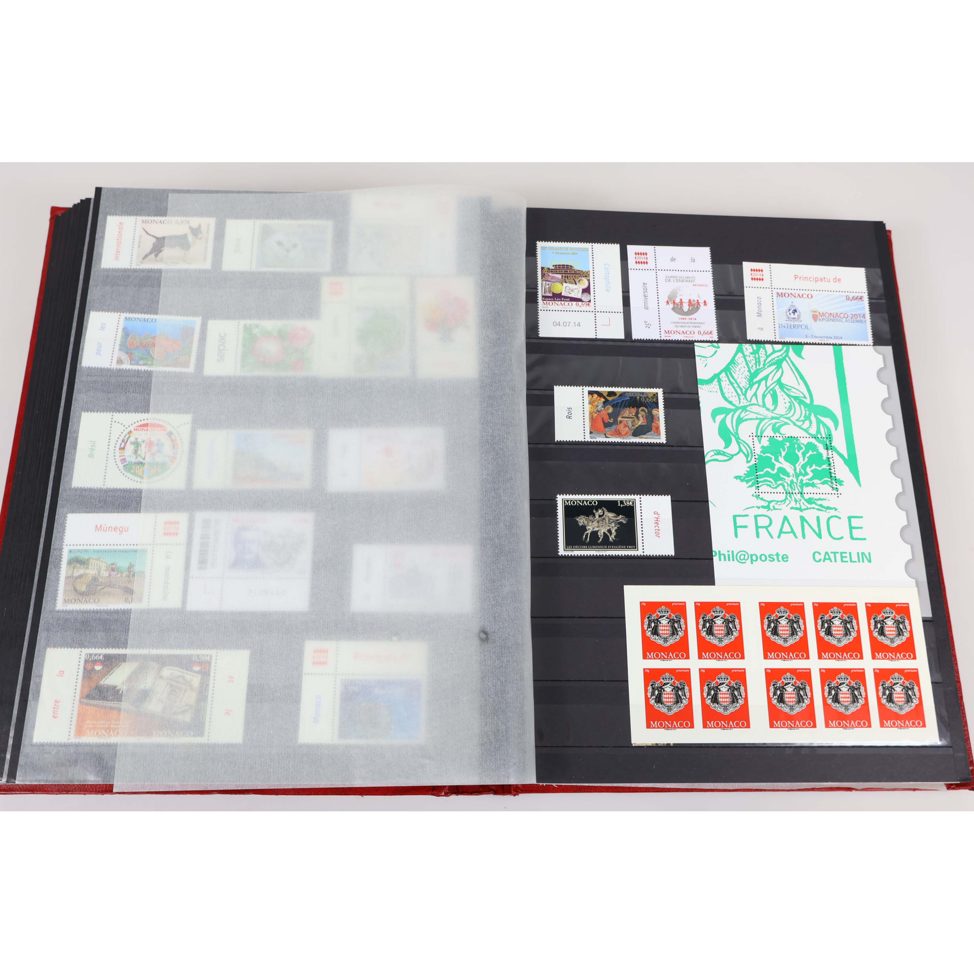 COLLECTION MONACO DE 2002 A 2021 TIMBRES NEUFS** BORD DE FEUILLE FACIALE ÉLEVÉE