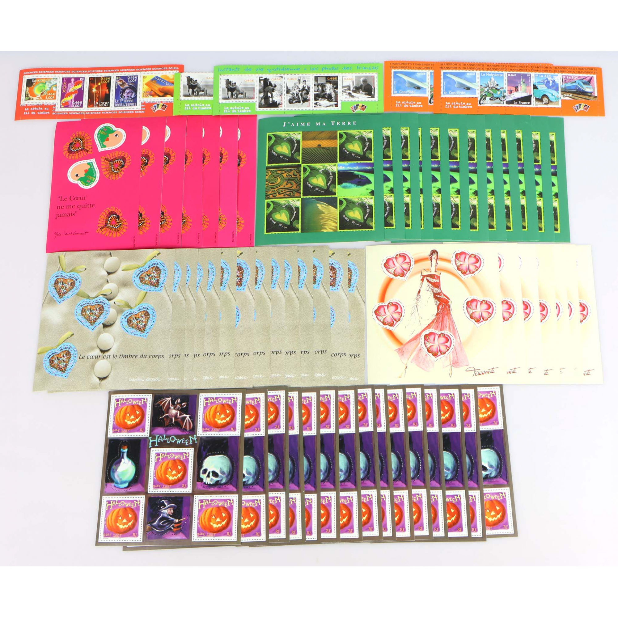 LOT DE 60 BLOCS-FEUILLETS DE FRANCE 5 × 0.46€ TIMBRES NEUFS** FACIALE 138€