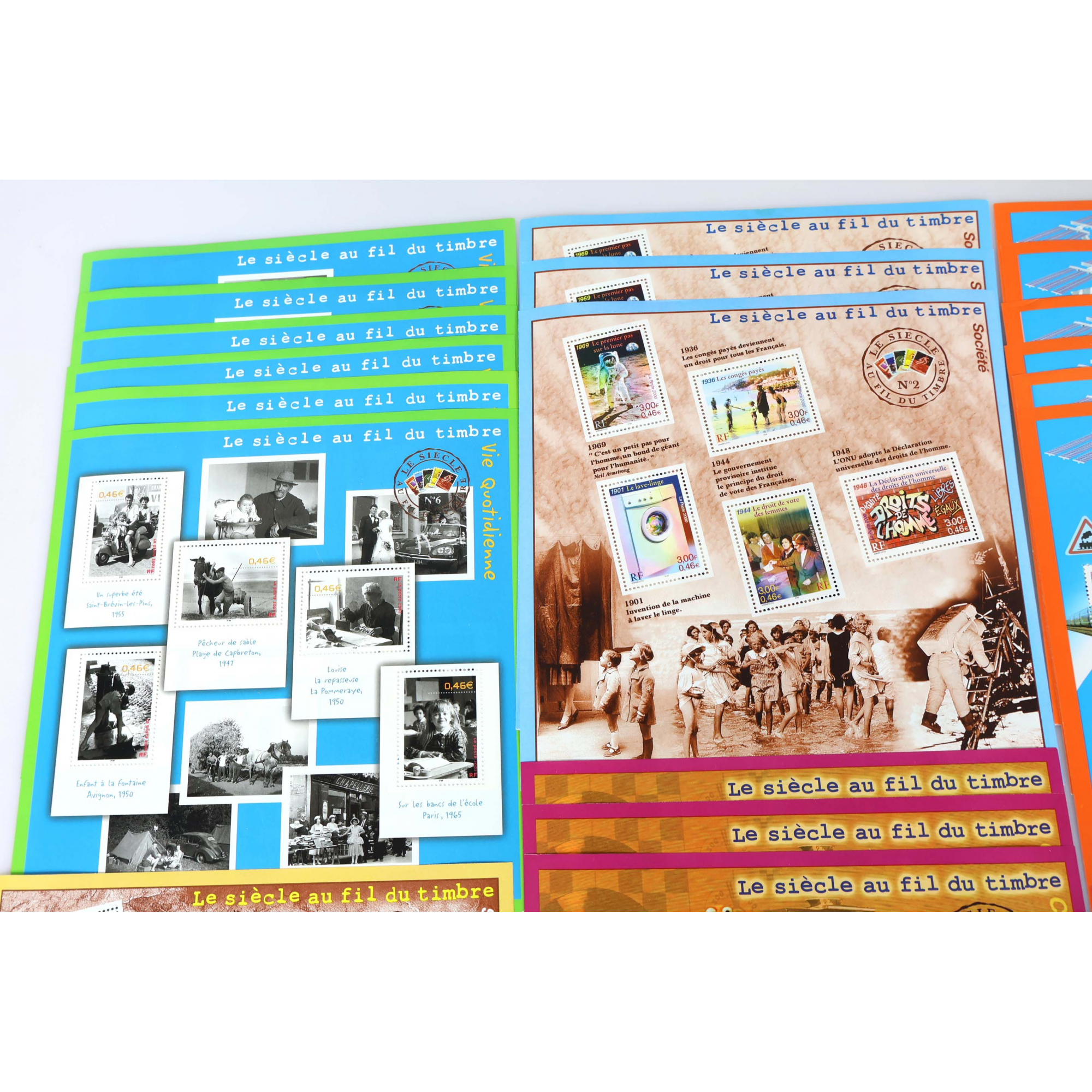 LOT DE 24 BLOCS-FEUILLETS INCOMPLETS DE FR 5 × 0.46€ TIMBRES NEUFS FACIALE 55€