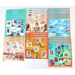 LOT DE 24 BLOCS-FEUILLETS INCOMPLETS DE FR 5 × 0.46€ TIMBRES NEUFS FACIALE 55€