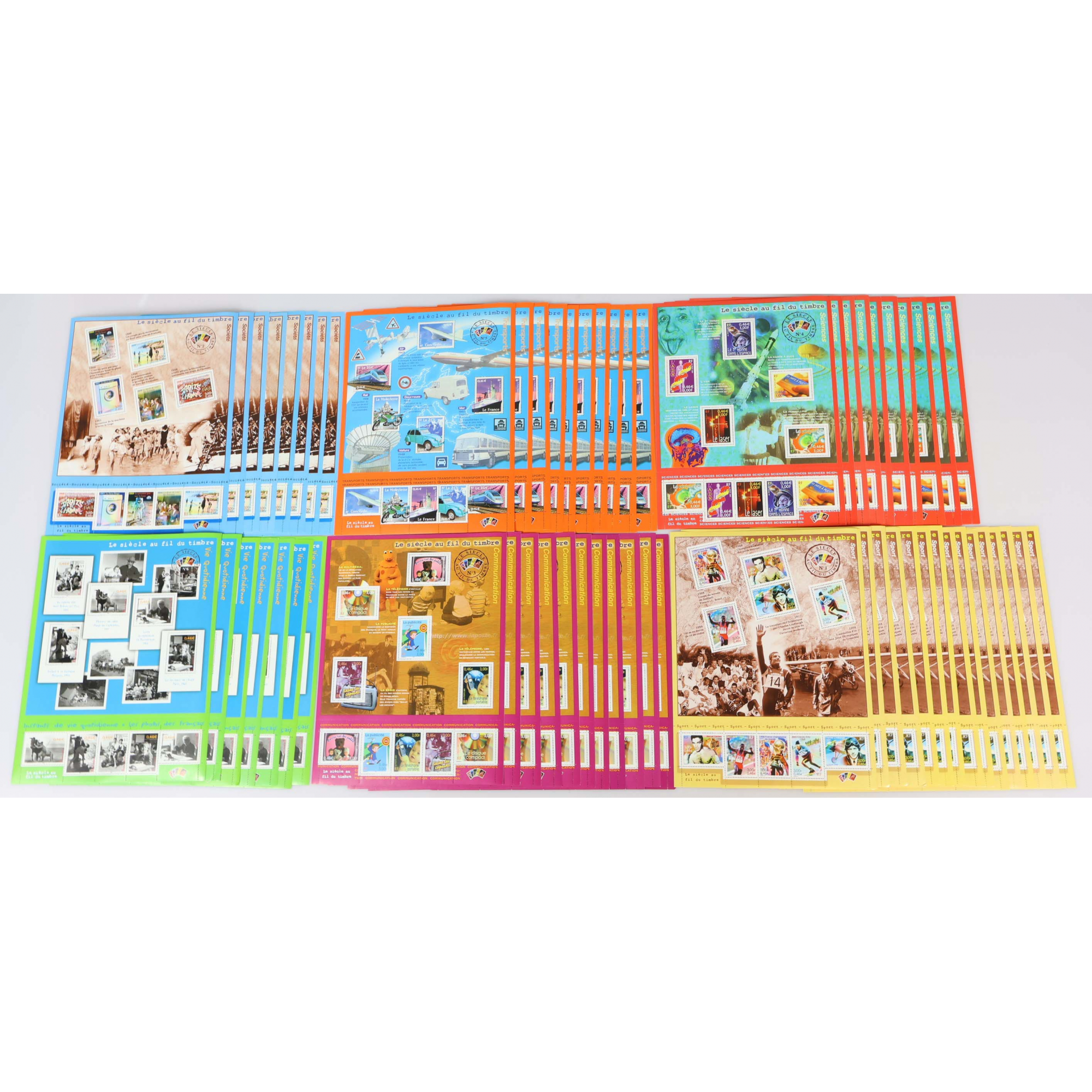 LOT DE 61 BLOCS-FEUILLETS DE FRANCE 10 × 0.46€ TIMBRES NEUFS** FACIALE 280€