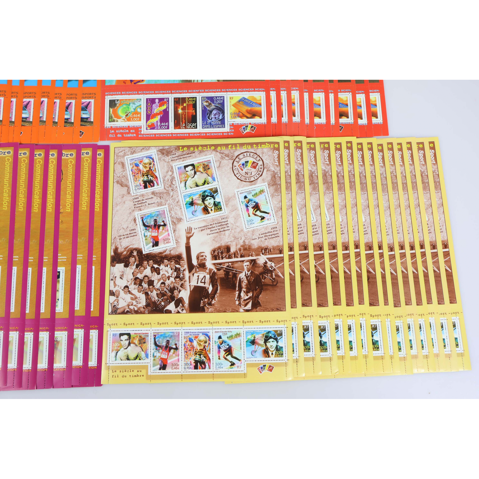 LOT DE 61 BLOCS-FEUILLETS DE FRANCE 10 × 0.46€ TIMBRES NEUFS** FACIALE 280€