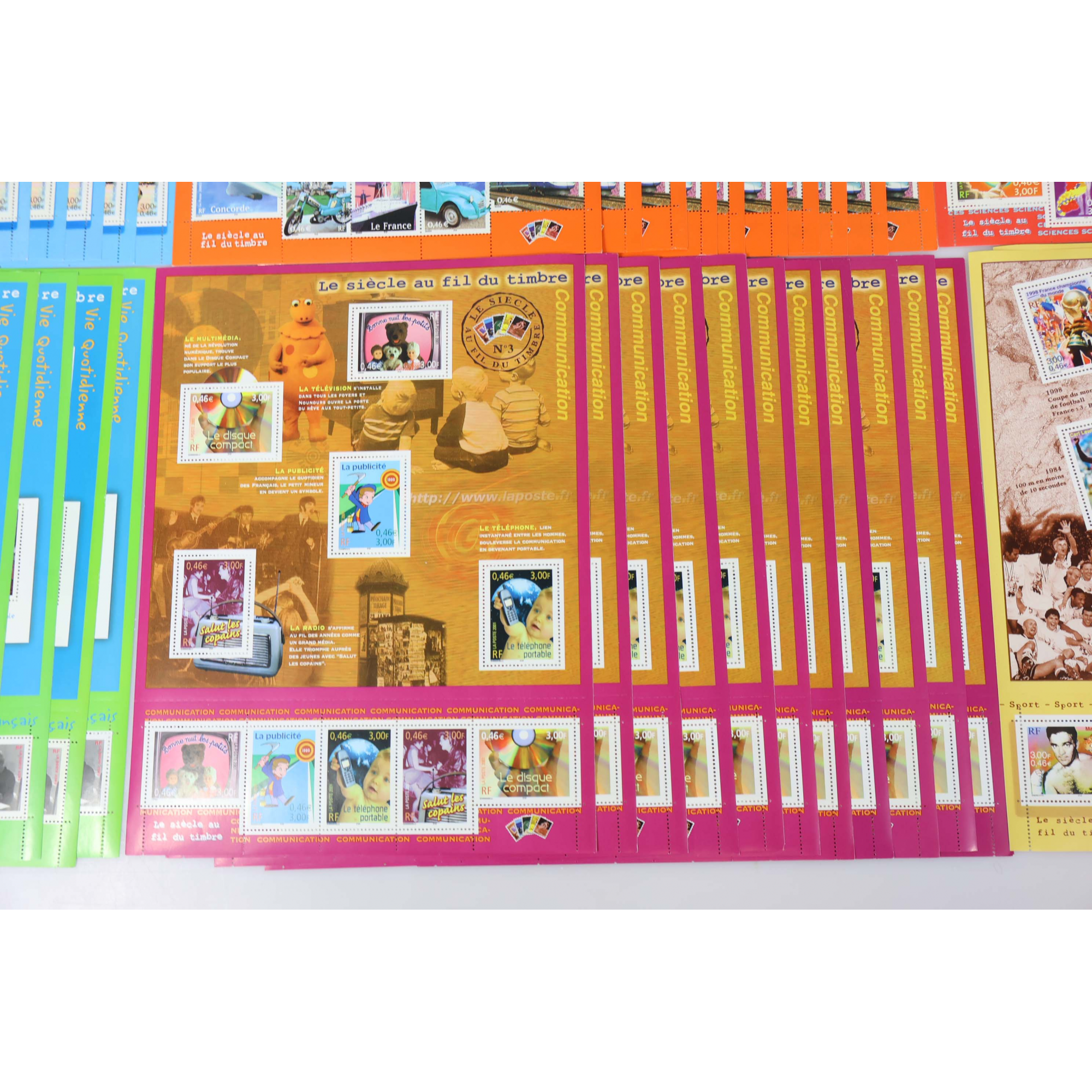 LOT DE 61 BLOCS-FEUILLETS DE FRANCE 10 × 0.46€ TIMBRES NEUFS** FACIALE 280€