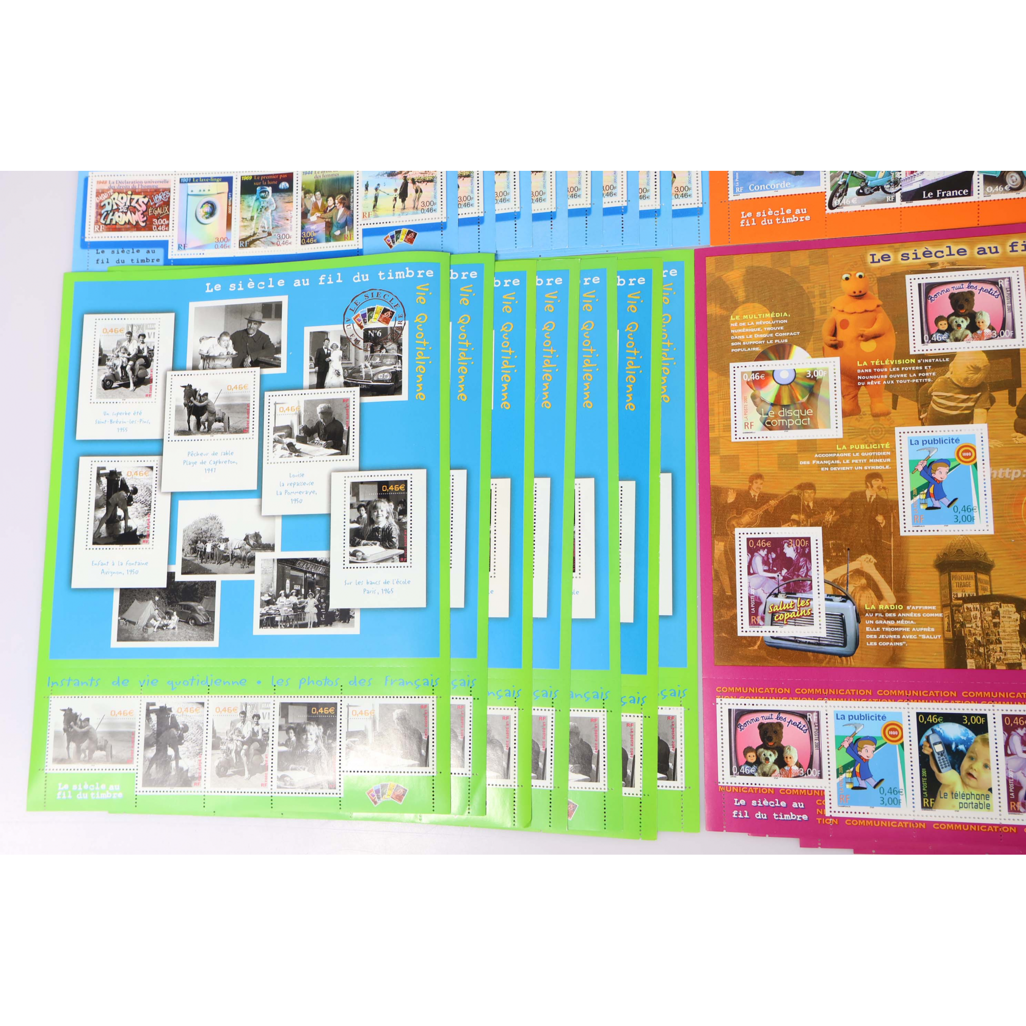 LOT DE 61 BLOCS-FEUILLETS DE FRANCE 10 × 0.46€ TIMBRES NEUFS** FACIALE 280€