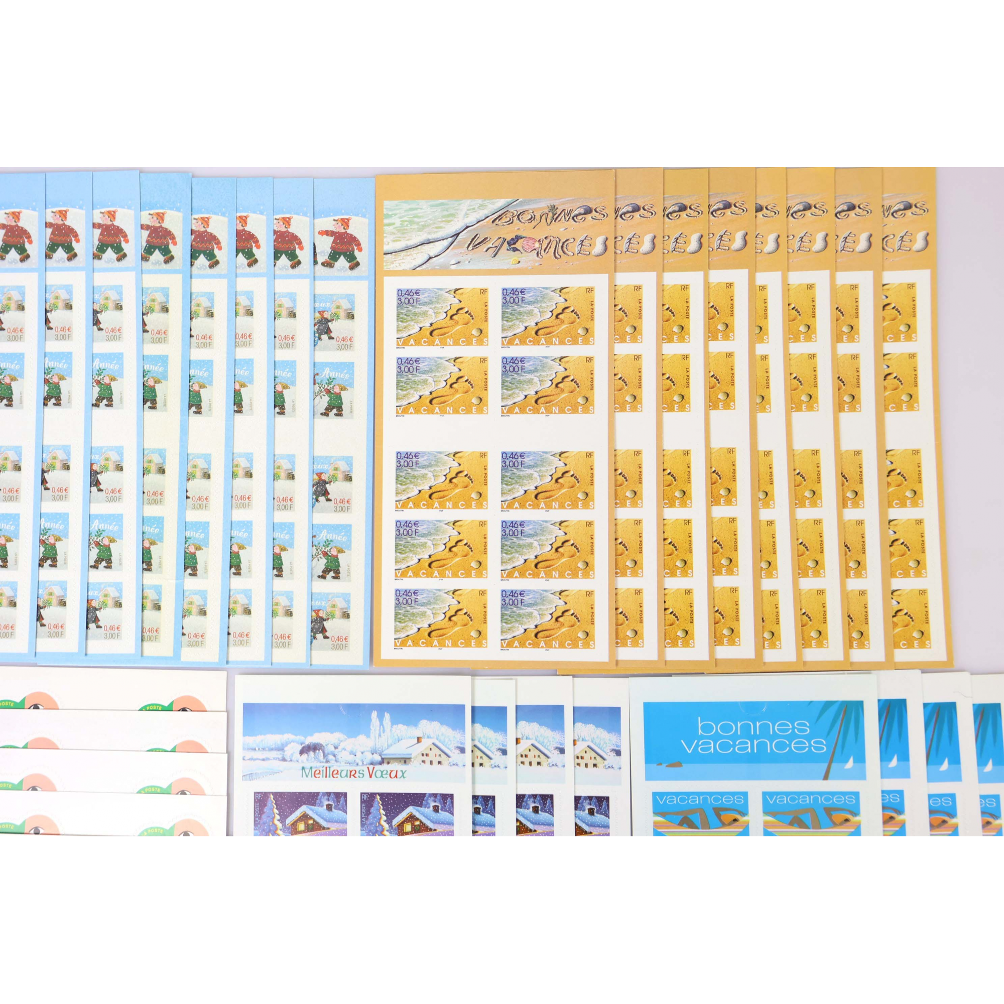 LOT DE 34 CARNETS AUTOADHÉSIFS DE FRANCE 10 × 0.46€ TIMBRES NEUFS FACIALE 156€