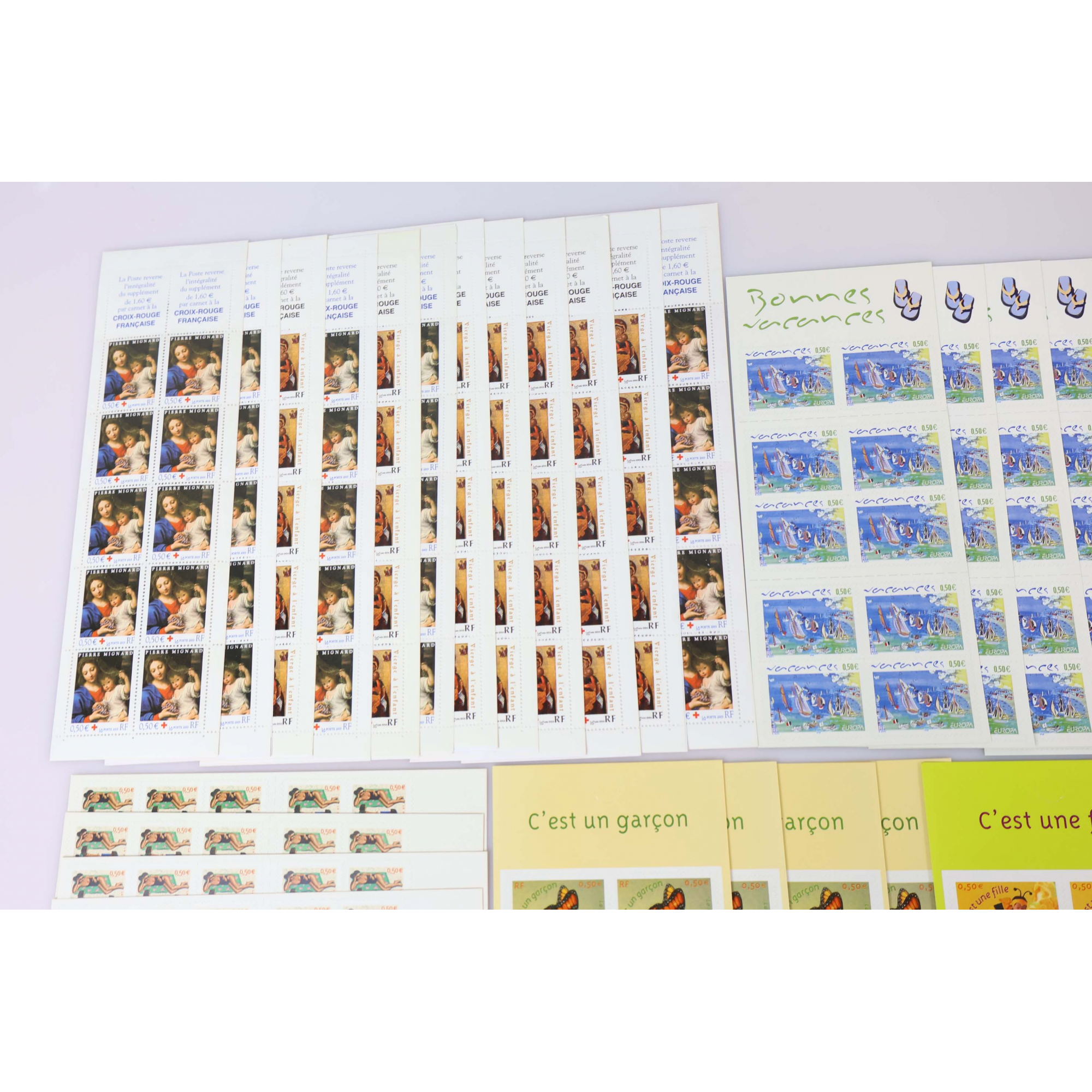 LOT DE 43 CARNETS AUTOADHÉSIFS DE FRANCE 10 × 0.5€ TIMBRES NEUFS FACIALE 215€