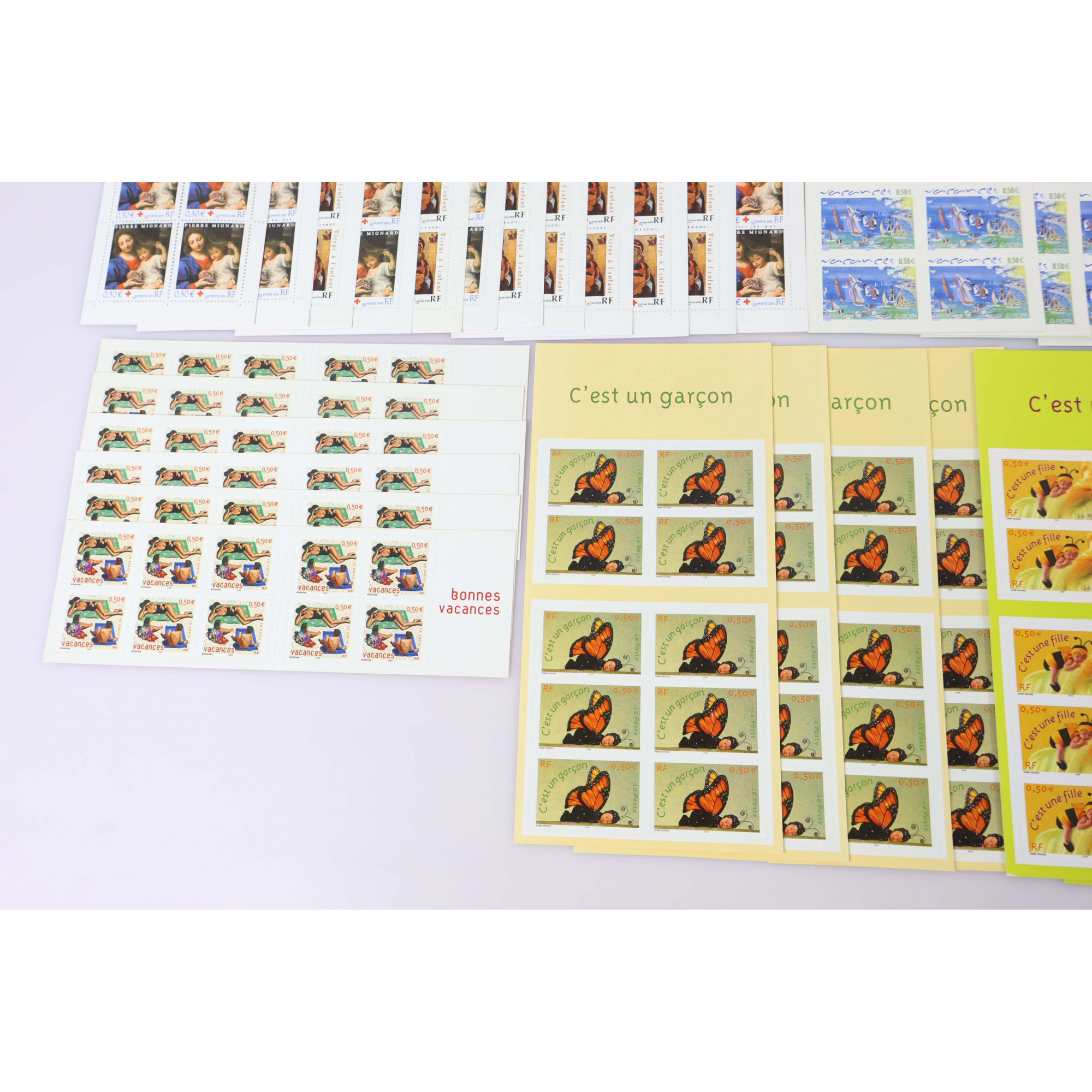 LOT DE 43 CARNETS AUTOADHÉSIFS DE FRANCE 10 × 0.5€ TIMBRES NEUFS FACIALE 215€