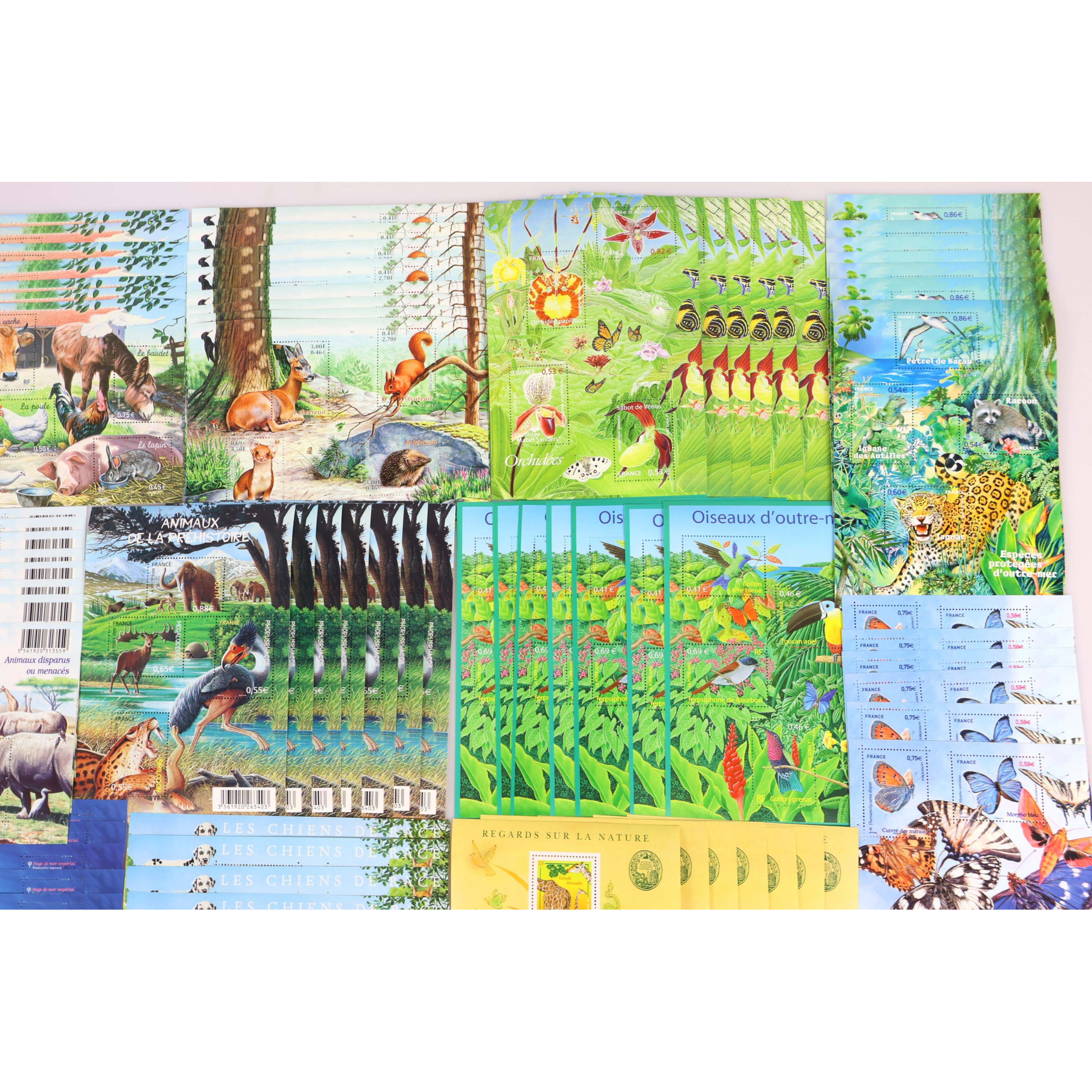 LOT DE BLOCS-FEUILLETS DE FRANCE THEME "ANIMAUX" TIMBRES NEUFS** FACIALE 227€