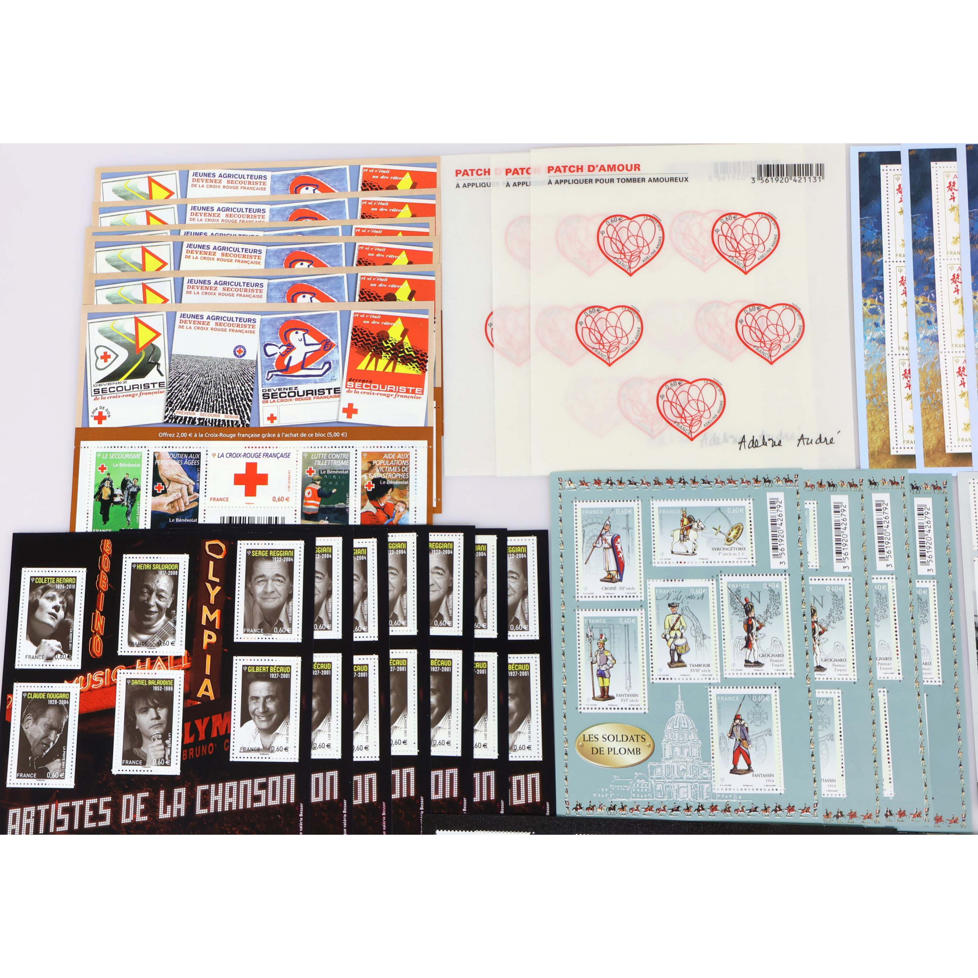 LOT DE BLOCS-FEUILLETS FRANCE ANNÉE 2011-2012 TIMBRES NEUFS** FACIALE 141€