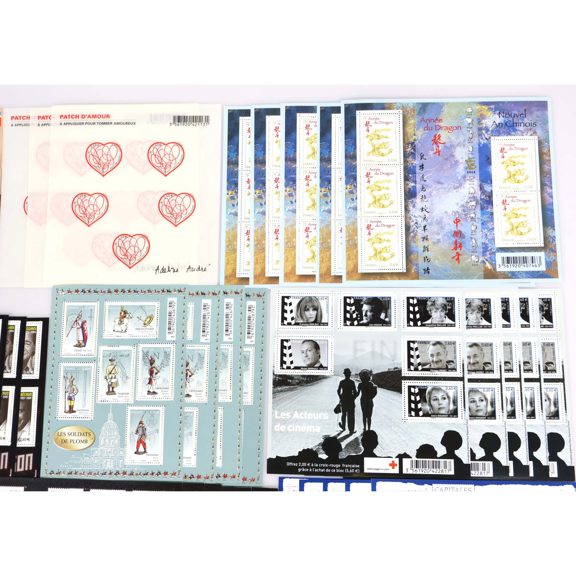 LOT DE BLOCS-FEUILLETS FRANCE ANNÉE 2011-2012 TIMBRES NEUFS** FACIALE 141€