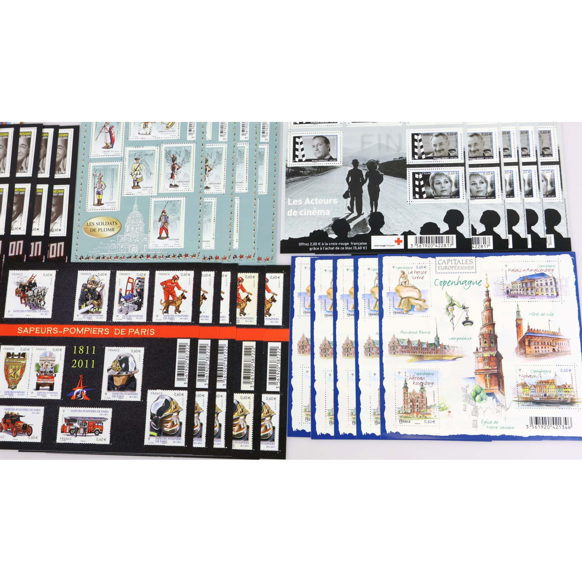 LOT DE BLOCS-FEUILLETS FRANCE ANNÉE 2011-2012 TIMBRES NEUFS** FACIALE 141€