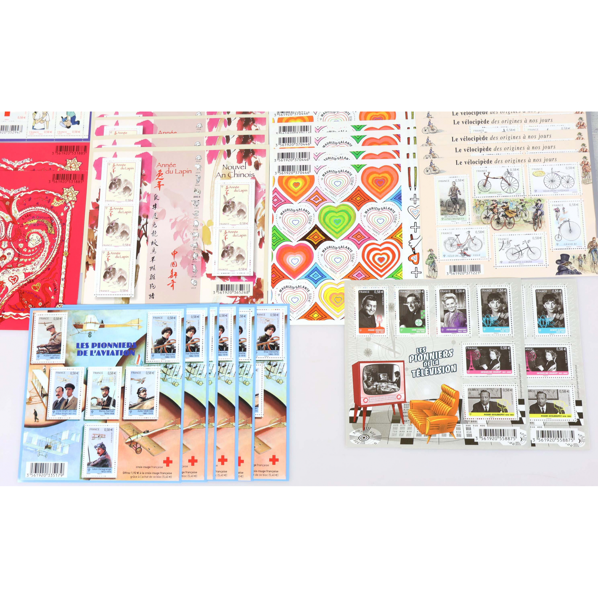 LOT DE BLOCS-FEUILLETS FRANCE ANNÉE 2010 À 2013 TIMBRES NEUFS** FACIALE 138€