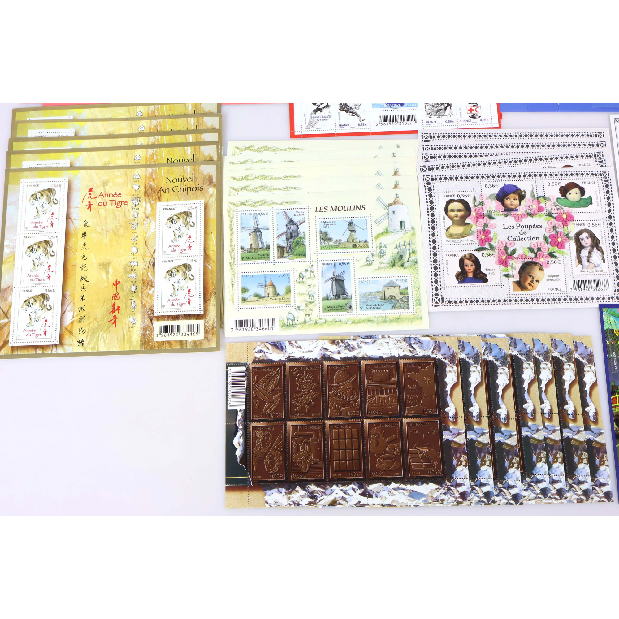 LOT DE BLOCS-FEUILLETS FRANCE ANNÉES 2009 ET 2010 TIMBRES NEUFS** FACIALE 175€