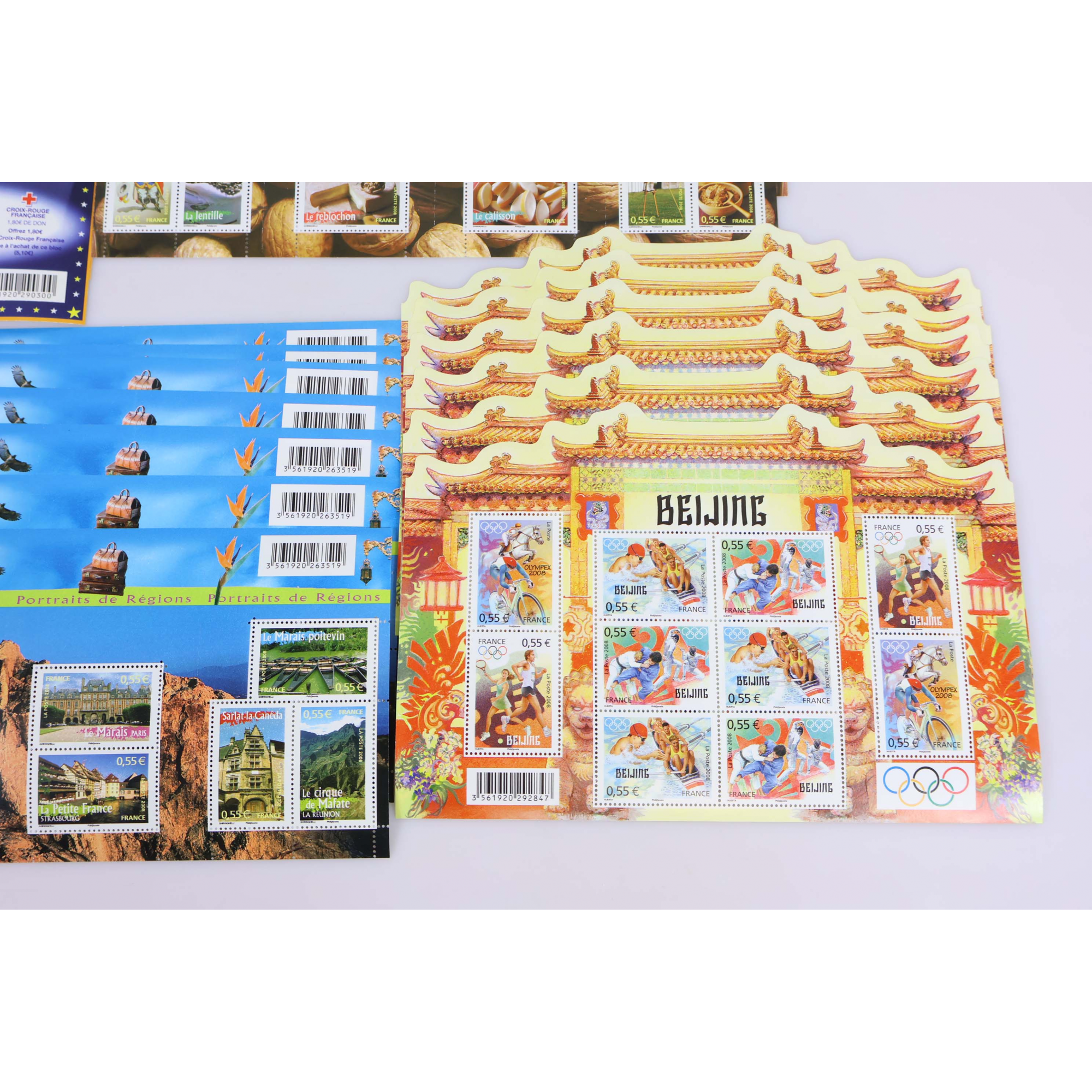 LOT DE BLOCS-FEUILLETS FRANCE ANNÉES 2008 ET 2009 TIMBRES NEUFS** FACIALE 203€