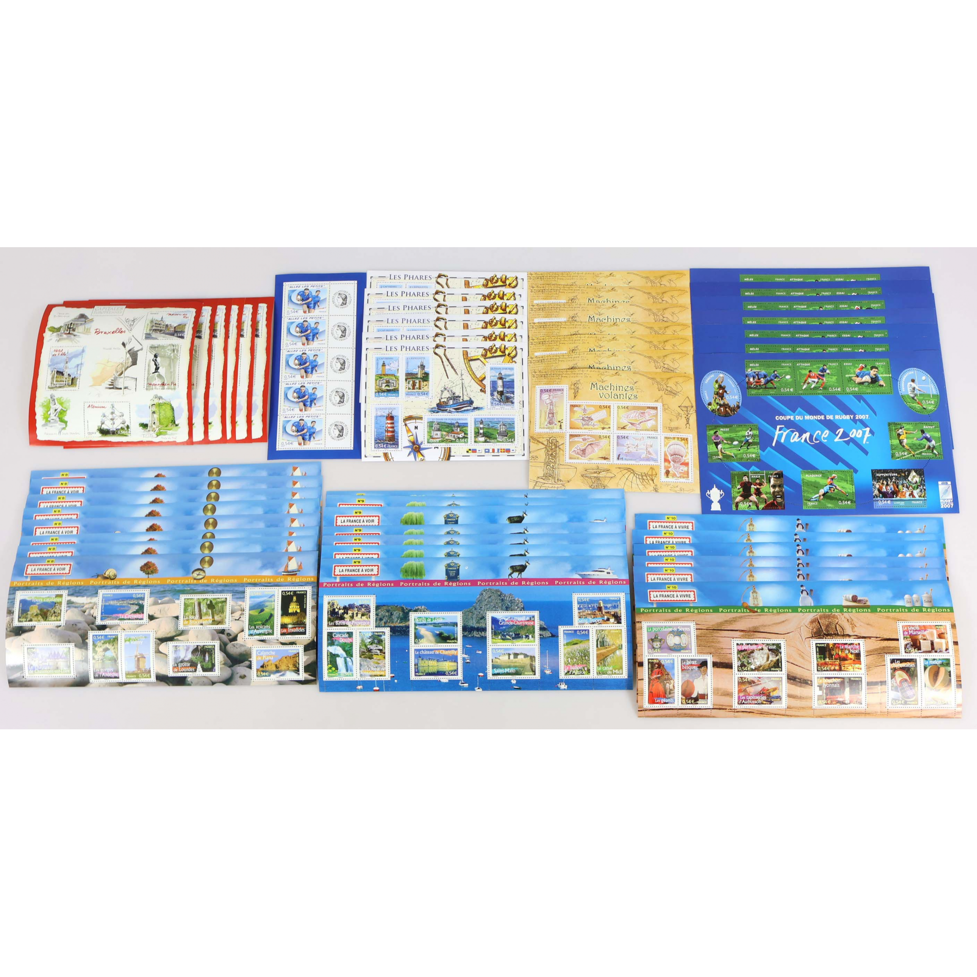 LOT DE BLOCS-FEUILLETS FRANCE ANNÉES 2006 ET 2007 TIMBRES NEUFS** FACIALE 209€