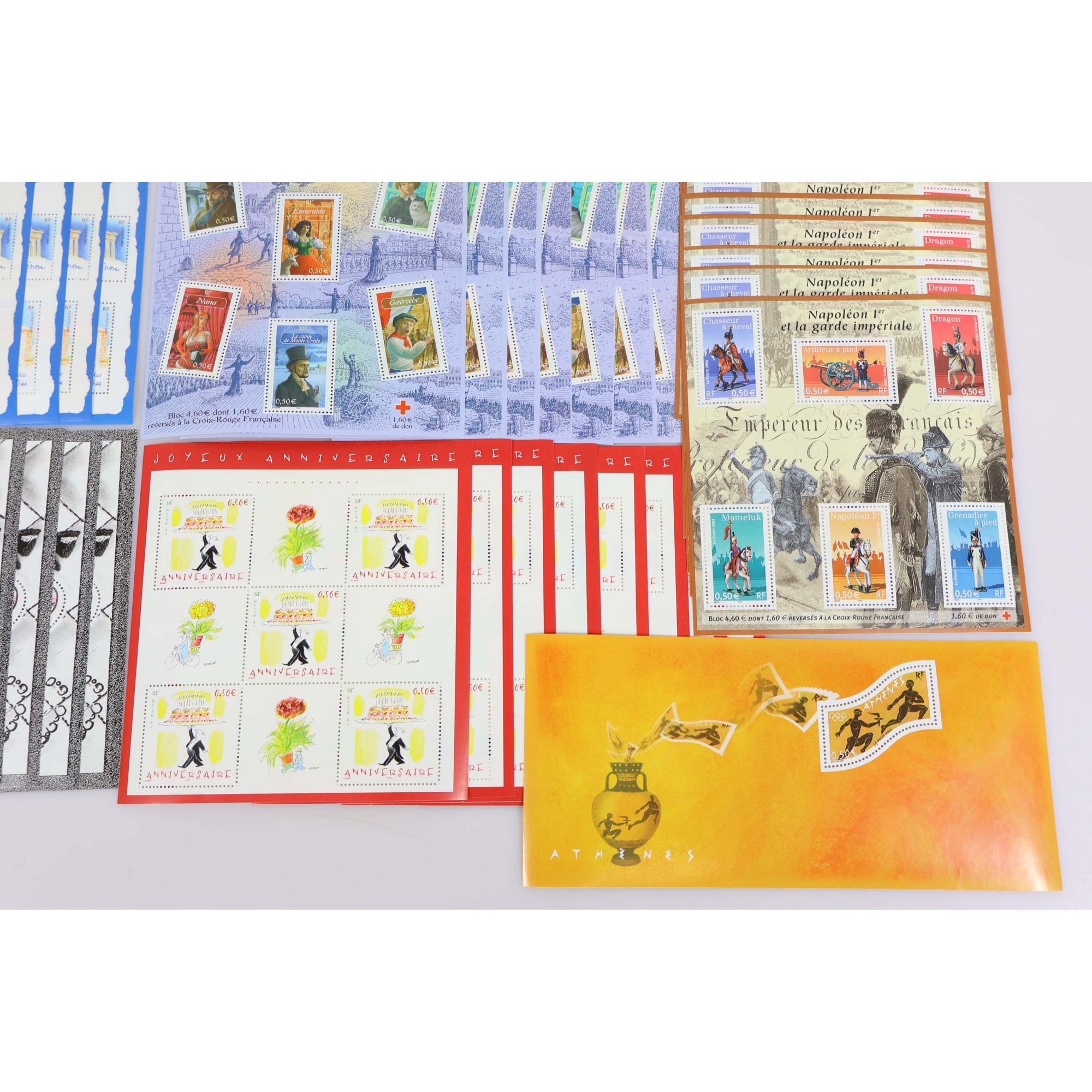 LOT DE BLOCS-FEUILLETS FRANCE ANNÉES 2003 ET 2004 TIMBRES NEUFS** FACIALE 136€