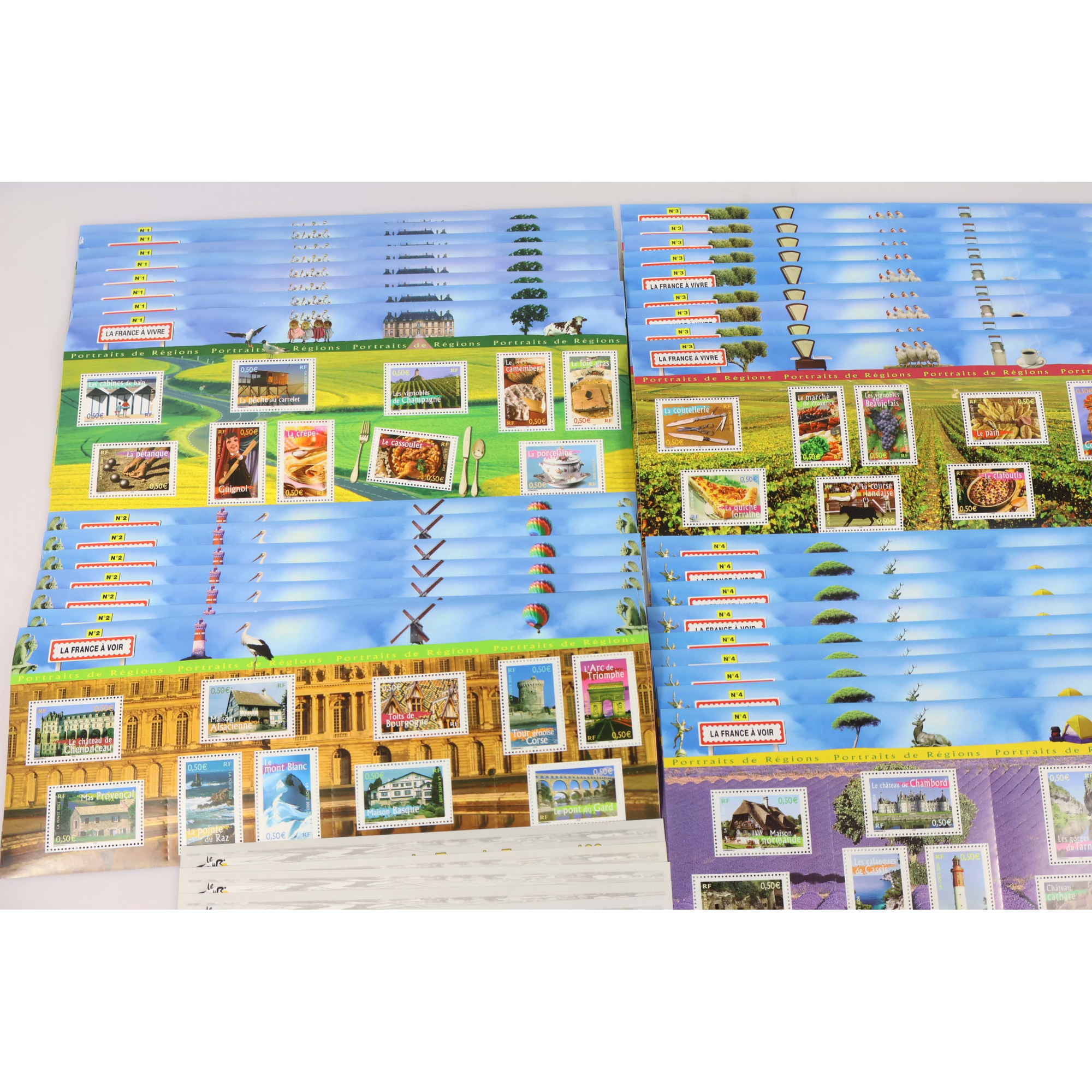 LOT DE 49 BLOCS-FEUILLETS DE FRANCE 10 × 0.45€ TIMBRES NEUFS** FACIALE 245€