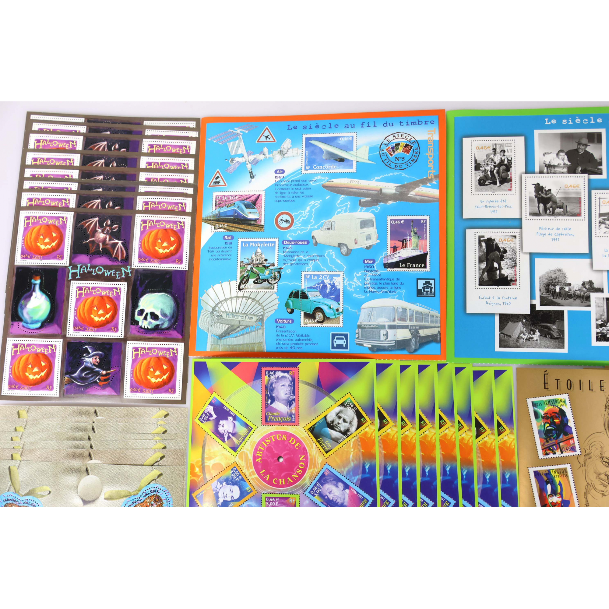 LOT DE BLOCS-FEUILLETS DE FRANCE EN EUROS TIMBRES NEUFS** FACIALE 173€