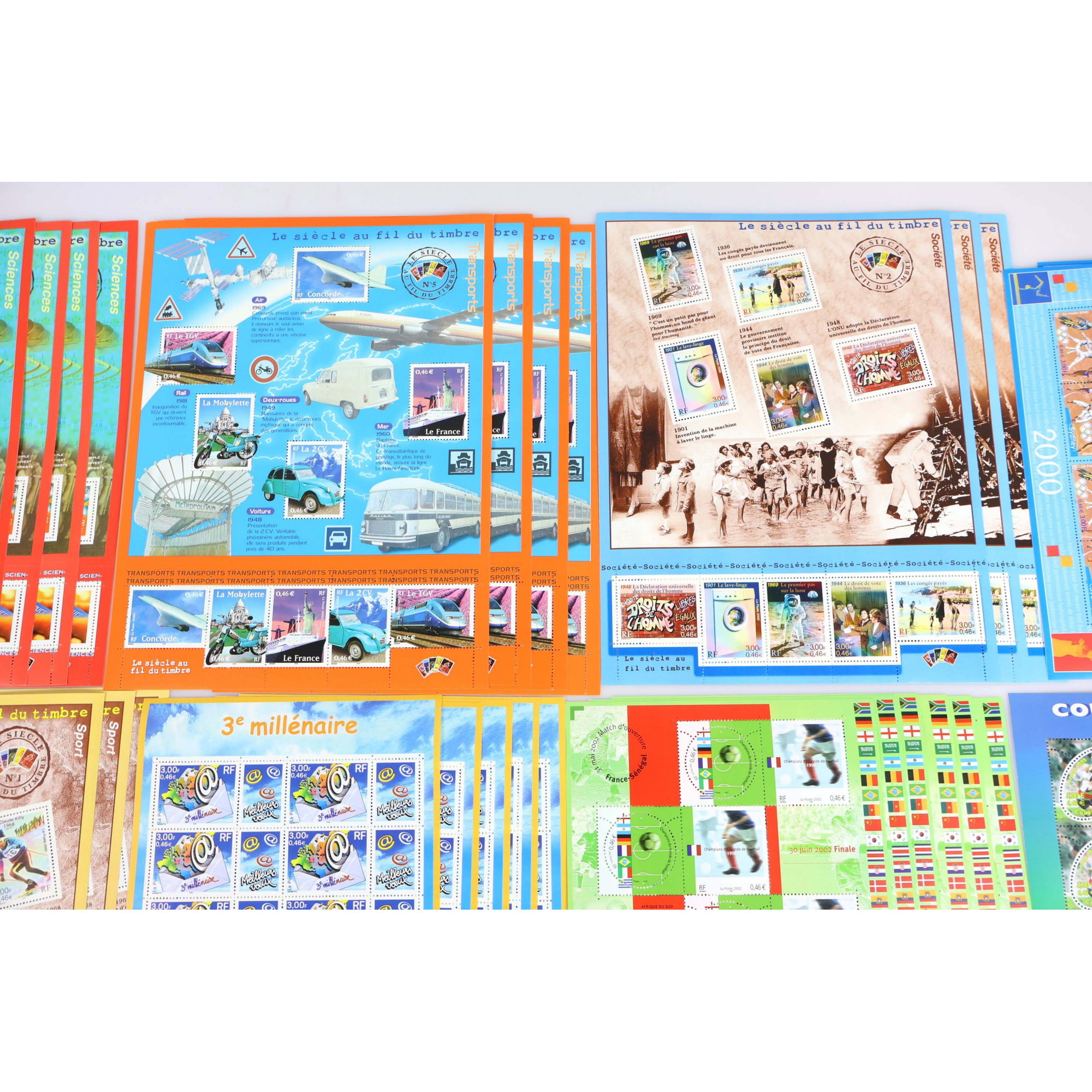 LOT DE 39 BLOCS-FEUILLETS DE FRANCE 10 × 0.46€ TIMBRES NEUFS** FACIALE 179€