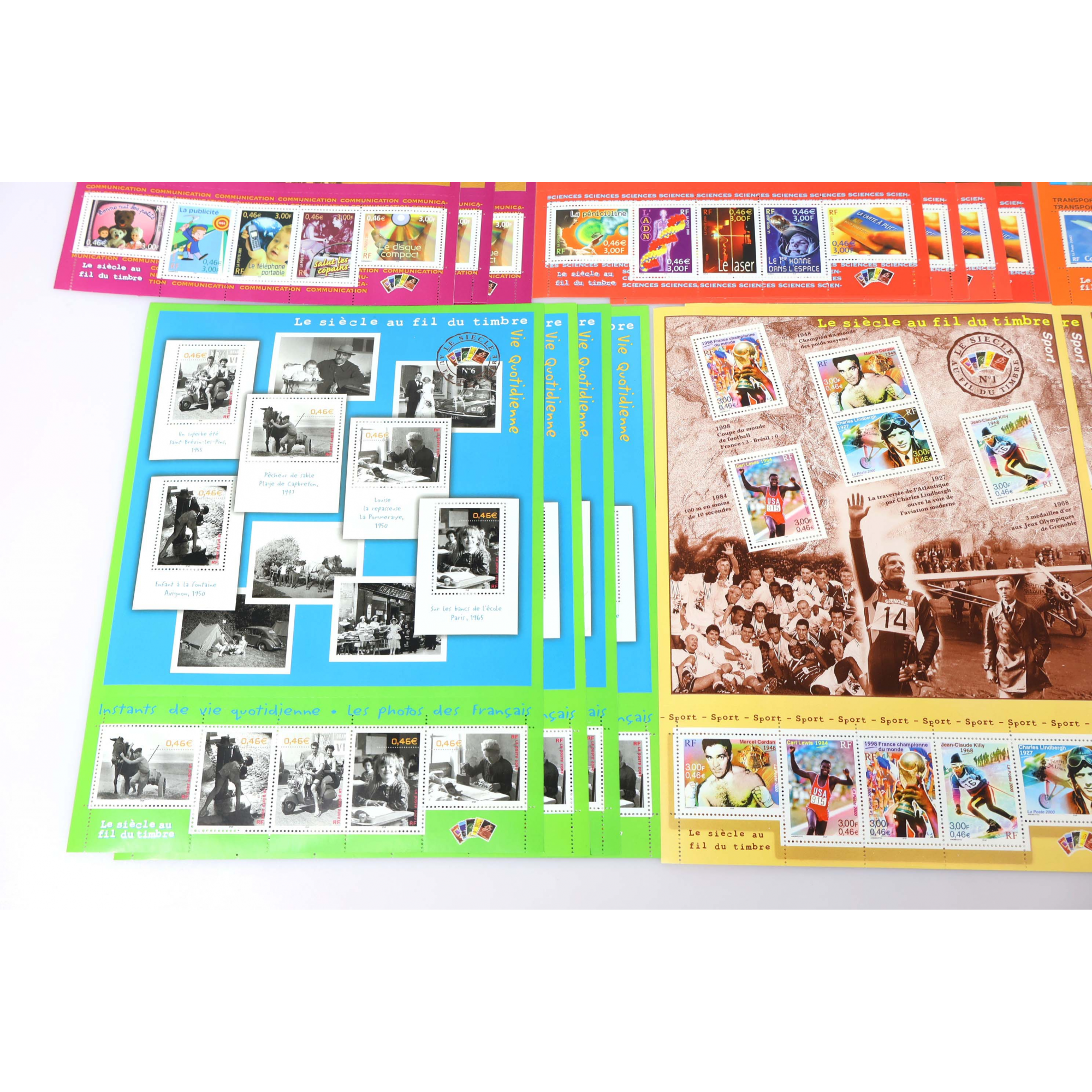 LOT DE 39 BLOCS-FEUILLETS DE FRANCE 10 × 0.46€ TIMBRES NEUFS** FACIALE 179€