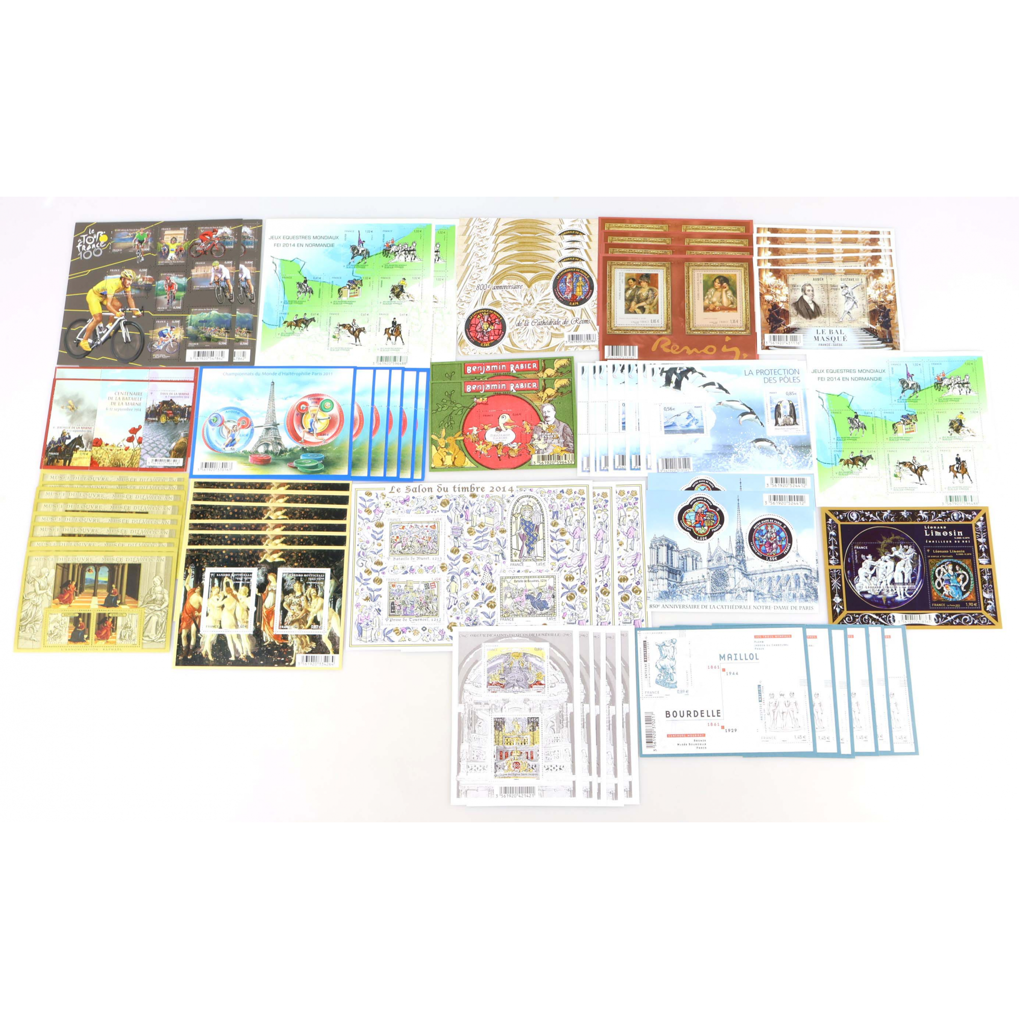 LOT DE BLOCS-FEUILLETS DE FRANCE COLLECTION/AFFR TIMBRES NEUFS** FACIALE 160€